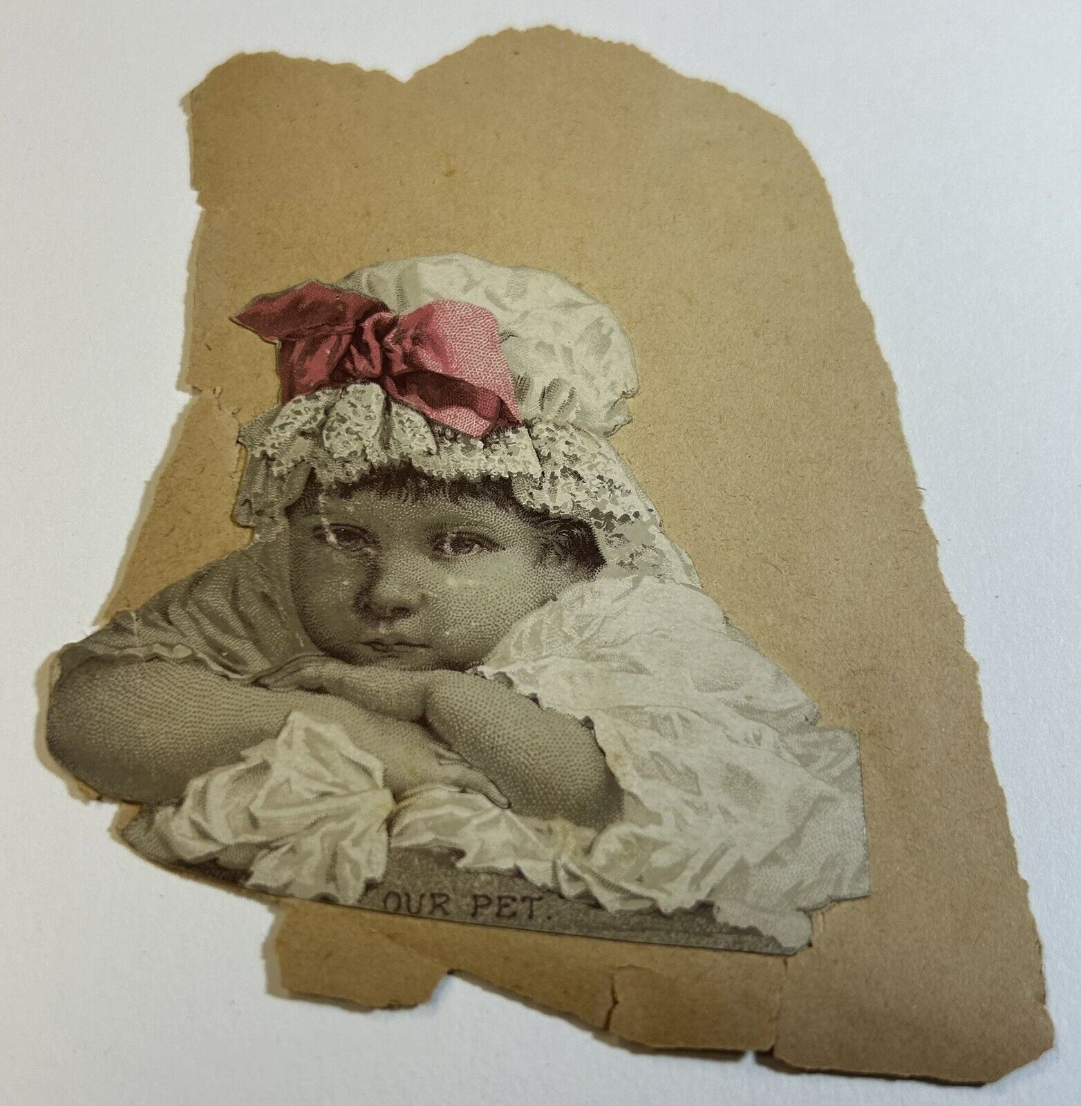 Our Pet Antique 1800s Trade Card Cutout, Crafting Supplies, Scraps