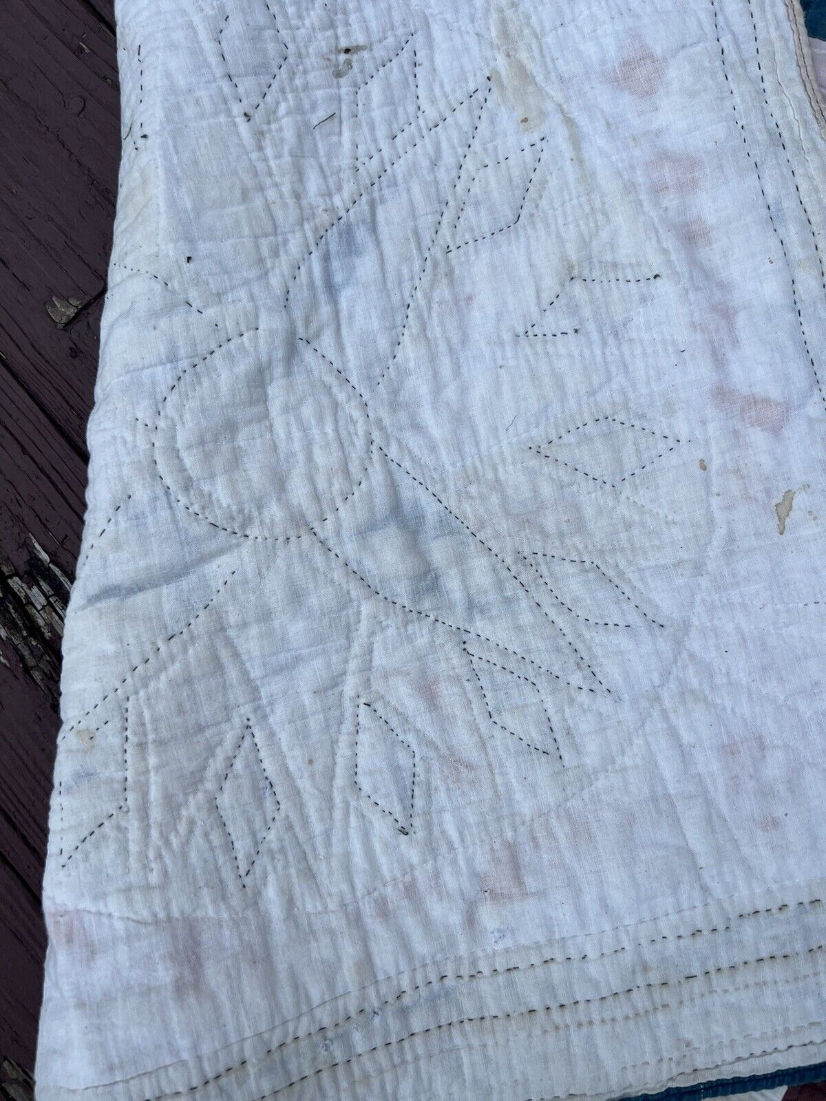 1800s Handmade Southern Star Wheel Quilt Patchwork