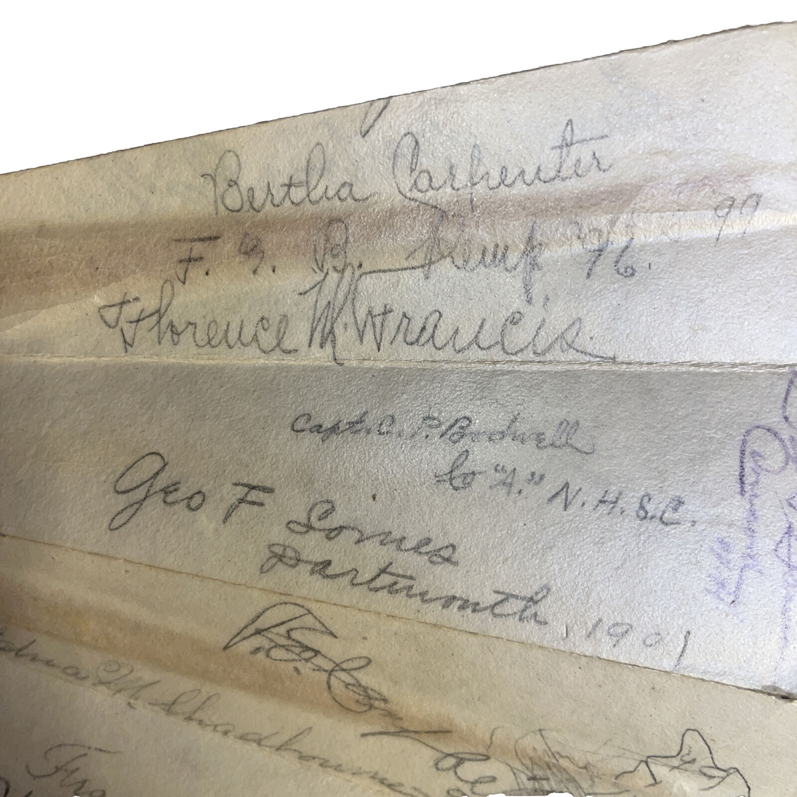 Rare Victorian Concord, NH Early 1900’s Hand inscriptions Fan Handmade