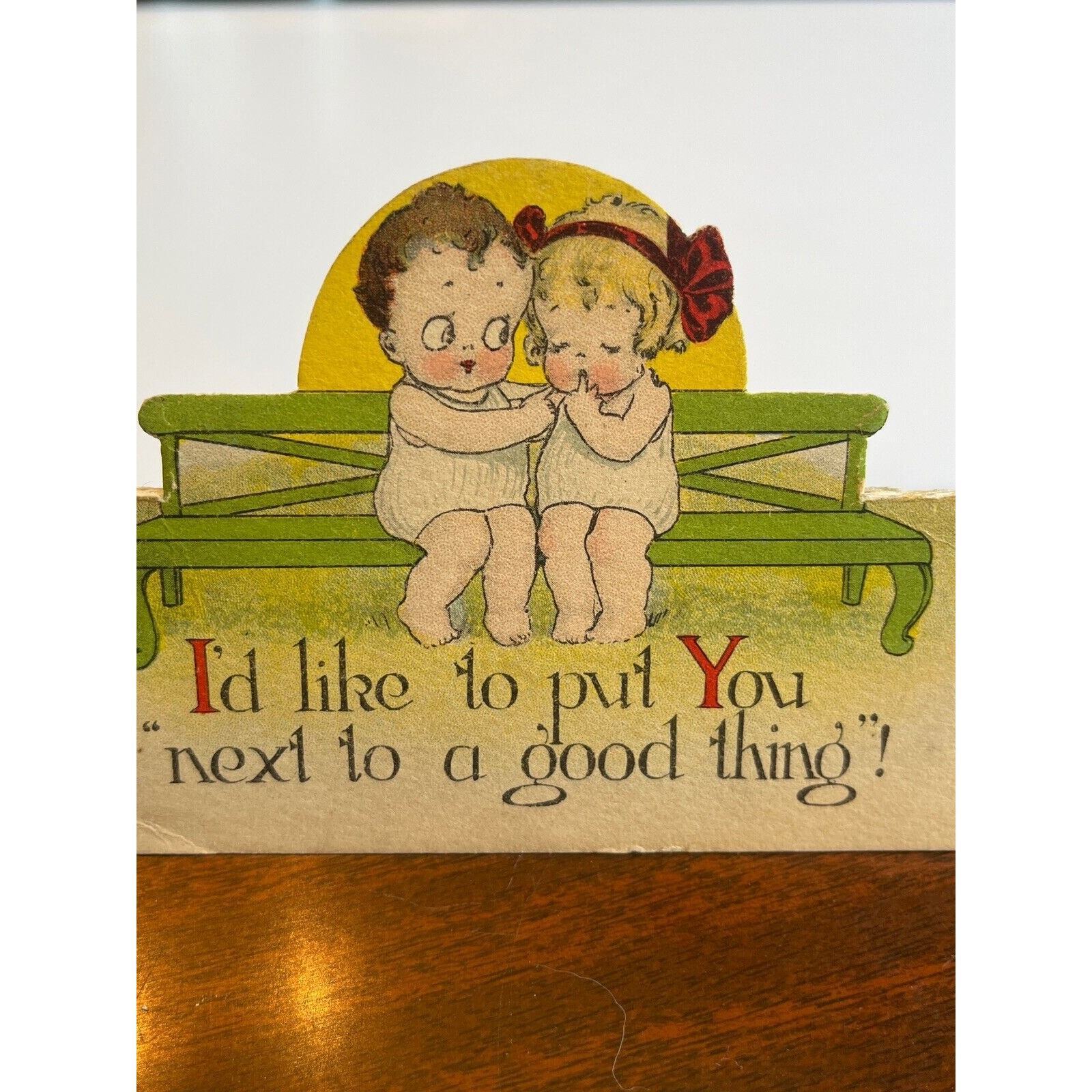 Antique Early 1900s Ephemera Valentine Postcard Barton Spooner Children Boy Girl