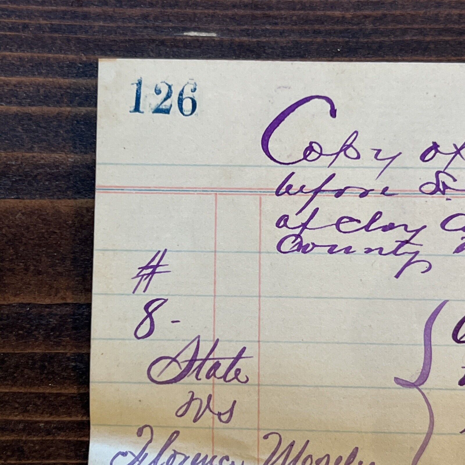 Antique 1800s Legal Bill Justice Of Peace Cool Purple Calligraphy Mississippi