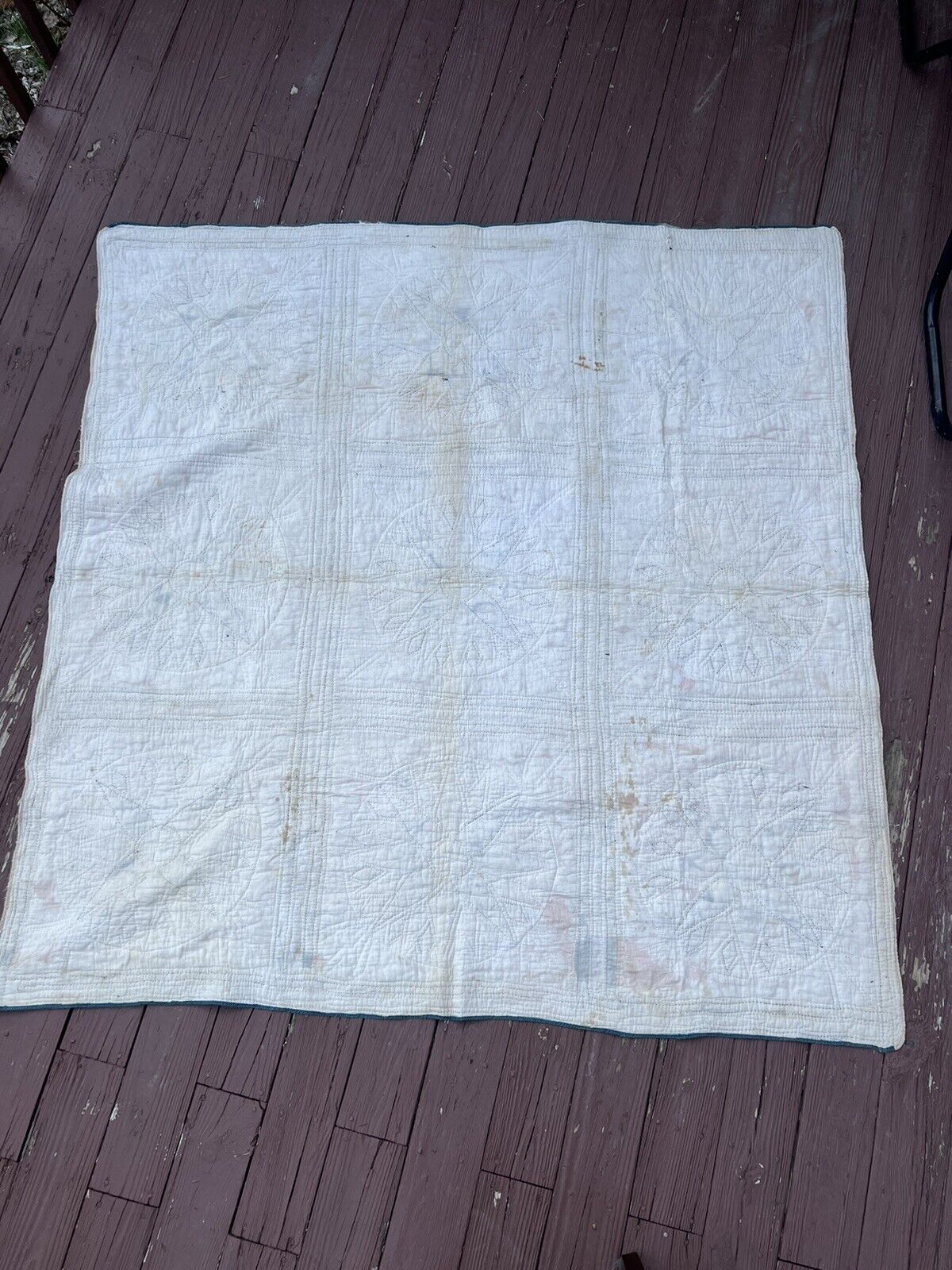 1800s Handmade Southern Star Wheel Quilt Patchwork