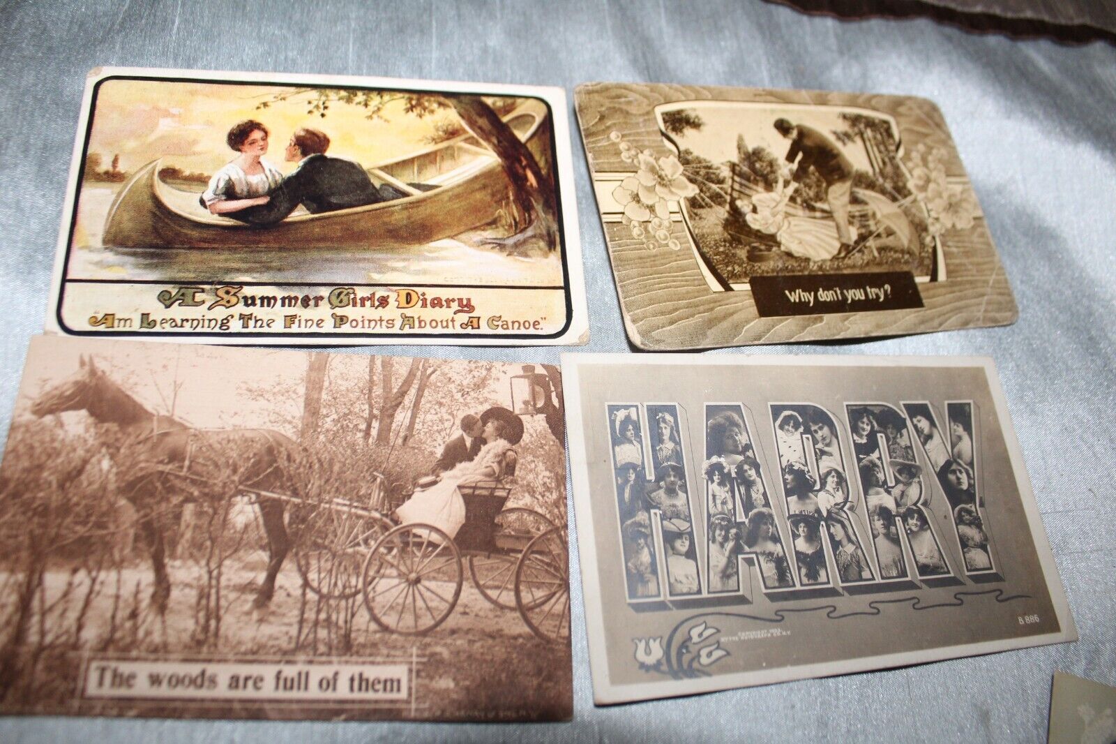 Antique Lot of 31 Postcards Victorian Ladies Men Girls Early 1900s Ephemera Art