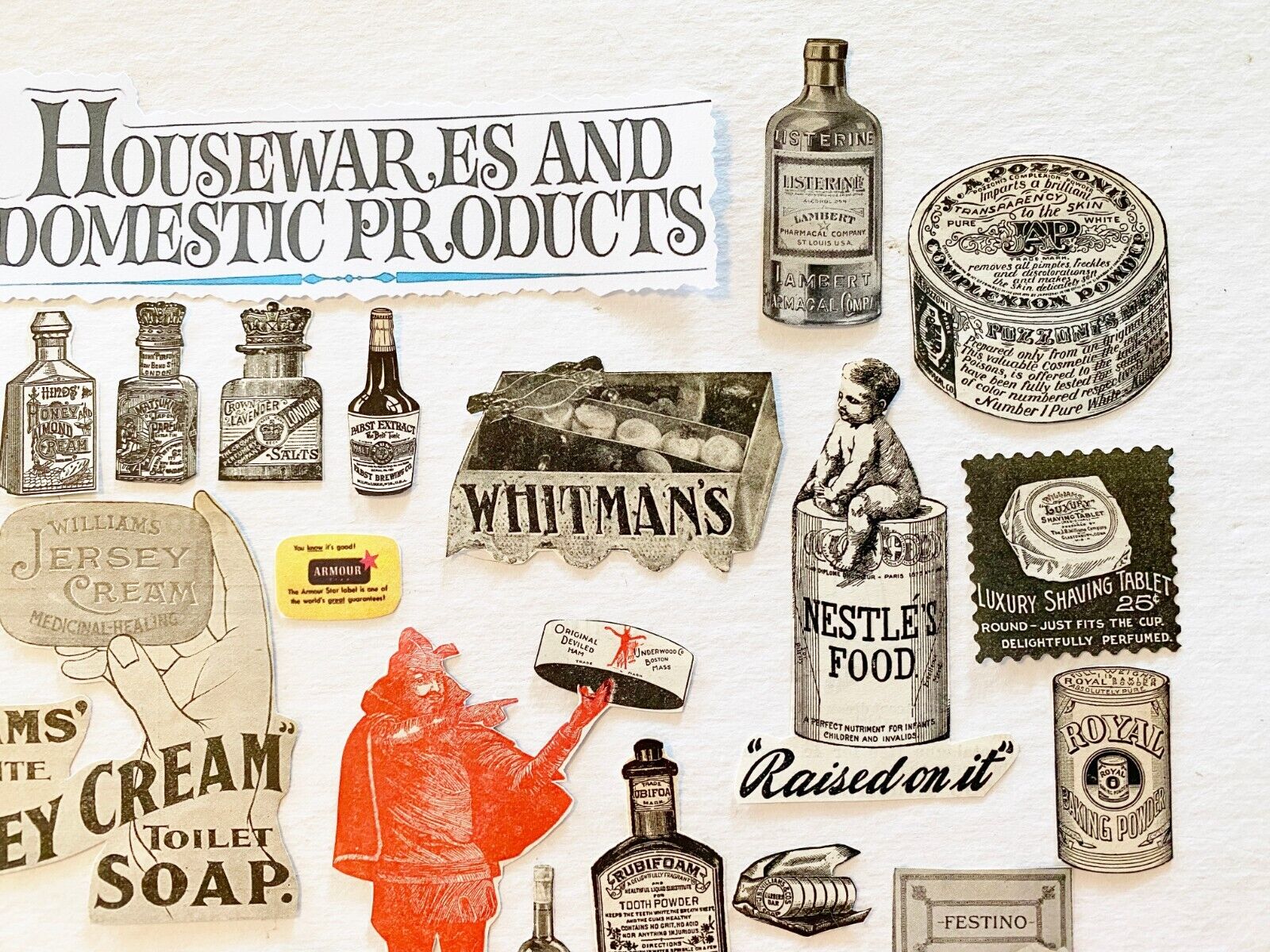 c1900s Magazine Clippings~Ad Logo Label Graphics Vtg Junk Journal Paper Ephemera