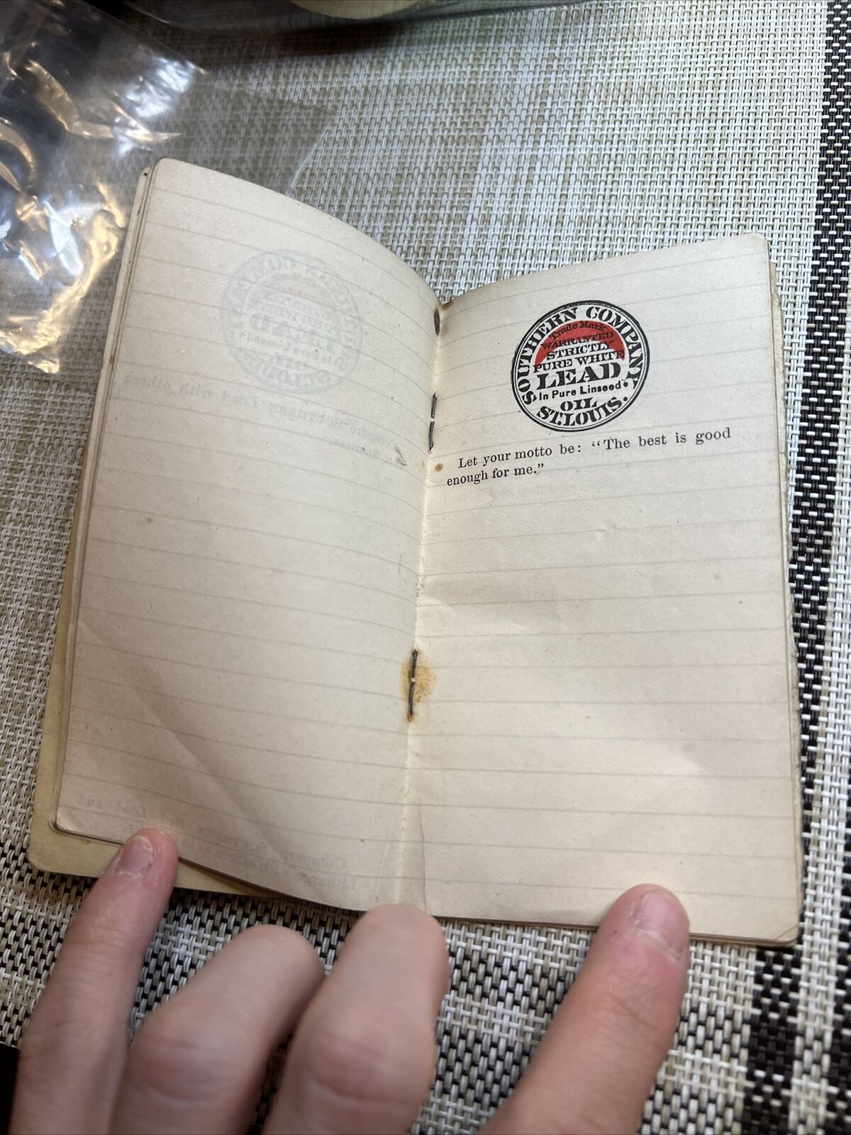 Vintage 1900's Southern White Lead Company Oil St. Louis Ephemera. Memo Book - A