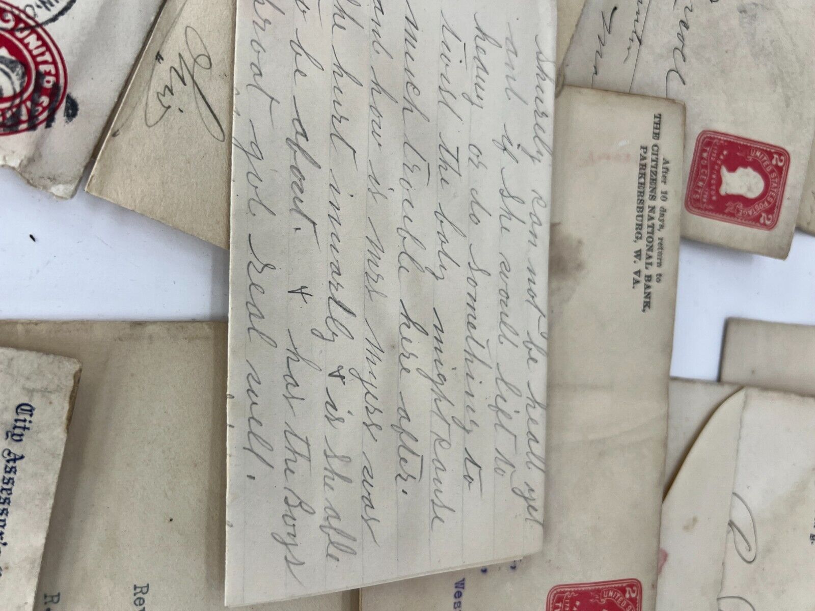 envelopes Ephemera 1900s handwritten letters typed 2 cent stamps fountain pen