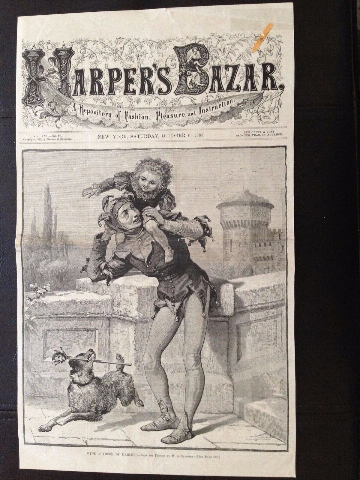 1800'S HARPER'S BAZAR  PRINTS: SHAKESPEARE/JAPANESE TEMPLE/MRS LANGRY/BOOK LOVER