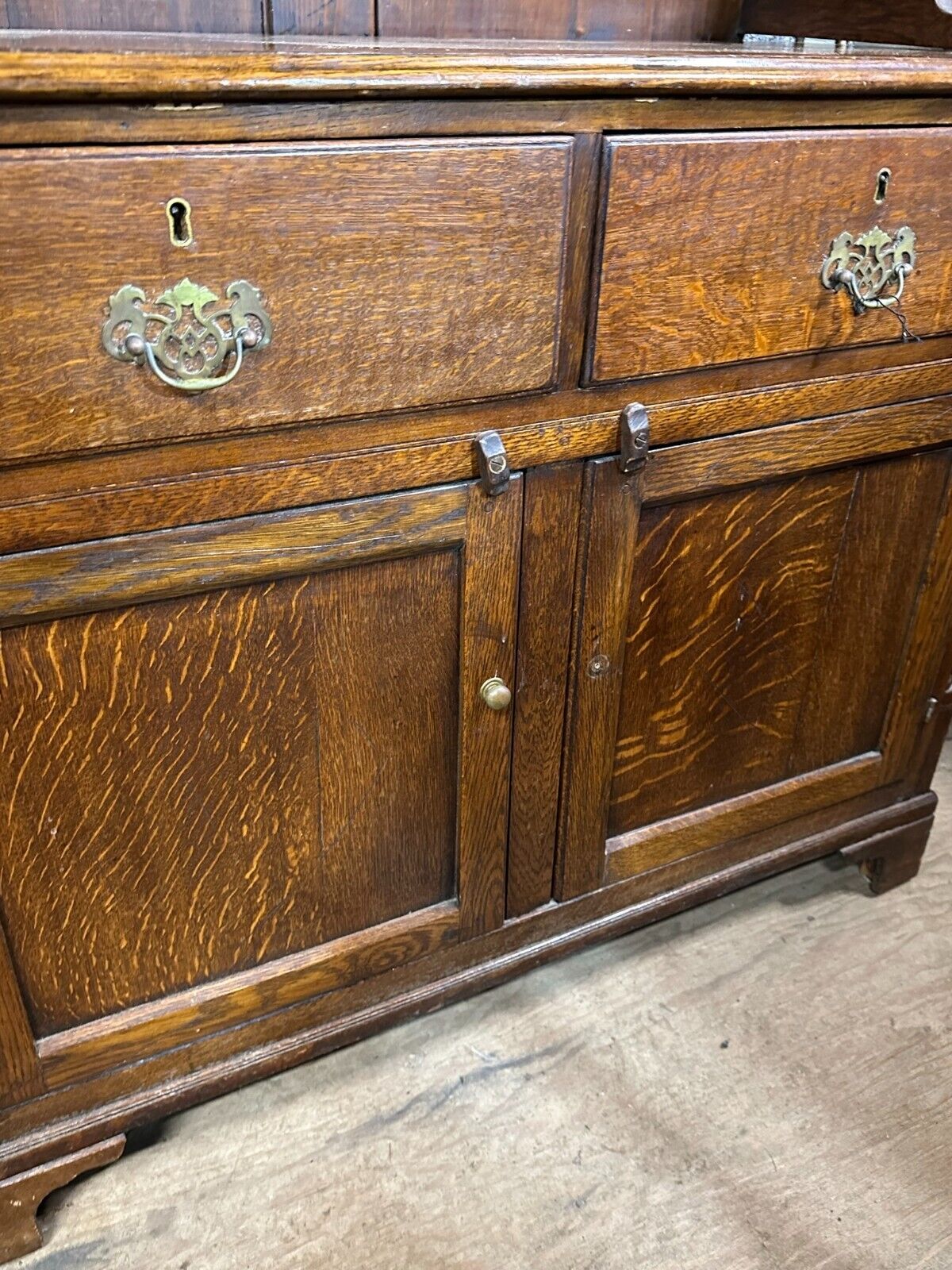 1700s pewter cupboard with bracket feet