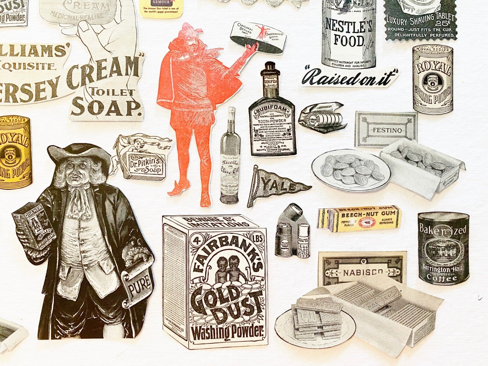 c1900s Magazine Clippings~Ad Logo Label Graphics Vtg Junk Journal Paper Ephemera