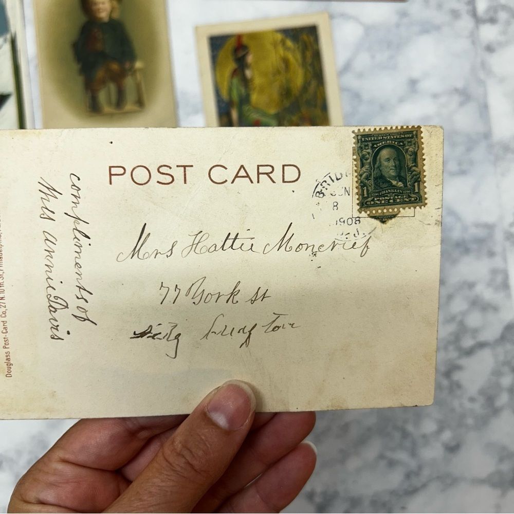 12 vintage Victorian postcards ephemera postmarked early 1900's collectible