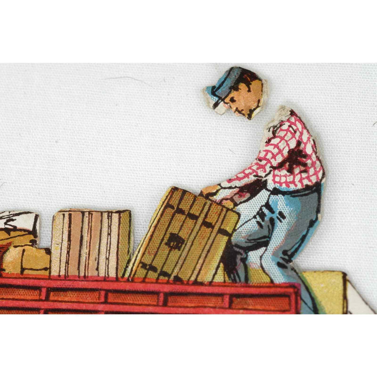 1900's Die Cut Chromolithograph Figures, Horse Draw Wagons, People Ephemera