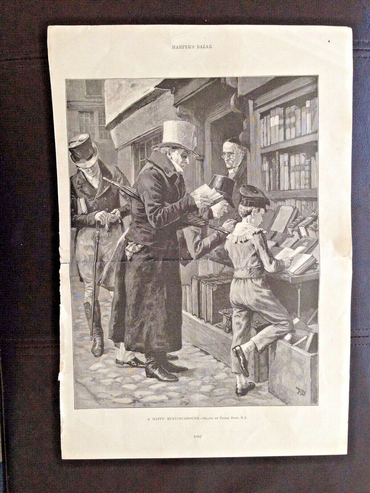 1800'S HARPER'S BAZAR  PRINTS: SHAKESPEARE/JAPANESE TEMPLE/MRS LANGRY/BOOK LOVER