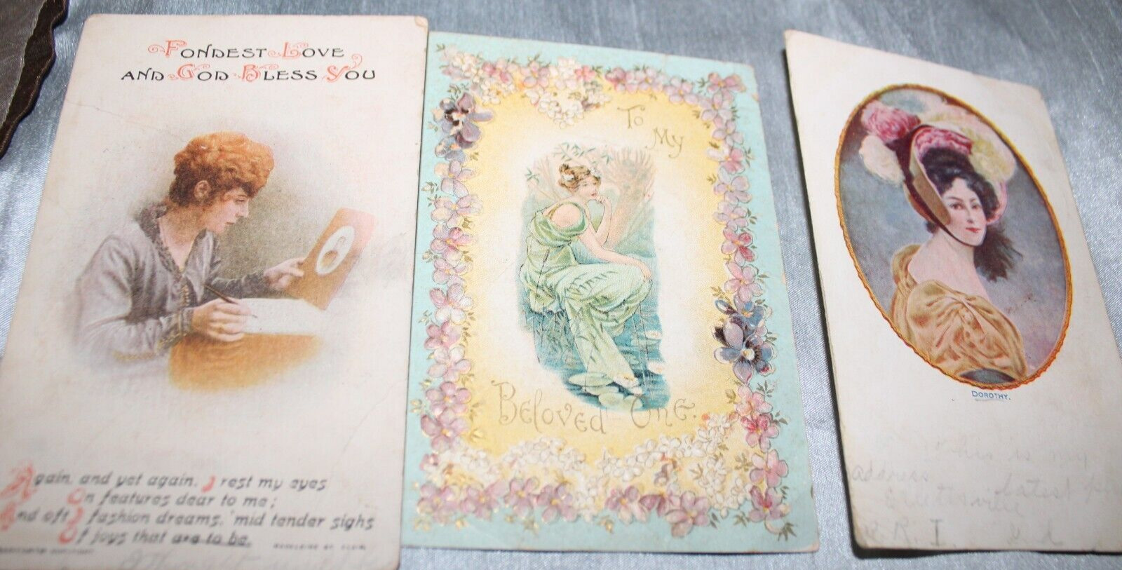Antique Lot of 31 Postcards Victorian Ladies Men Girls Early 1900s Ephemera Art