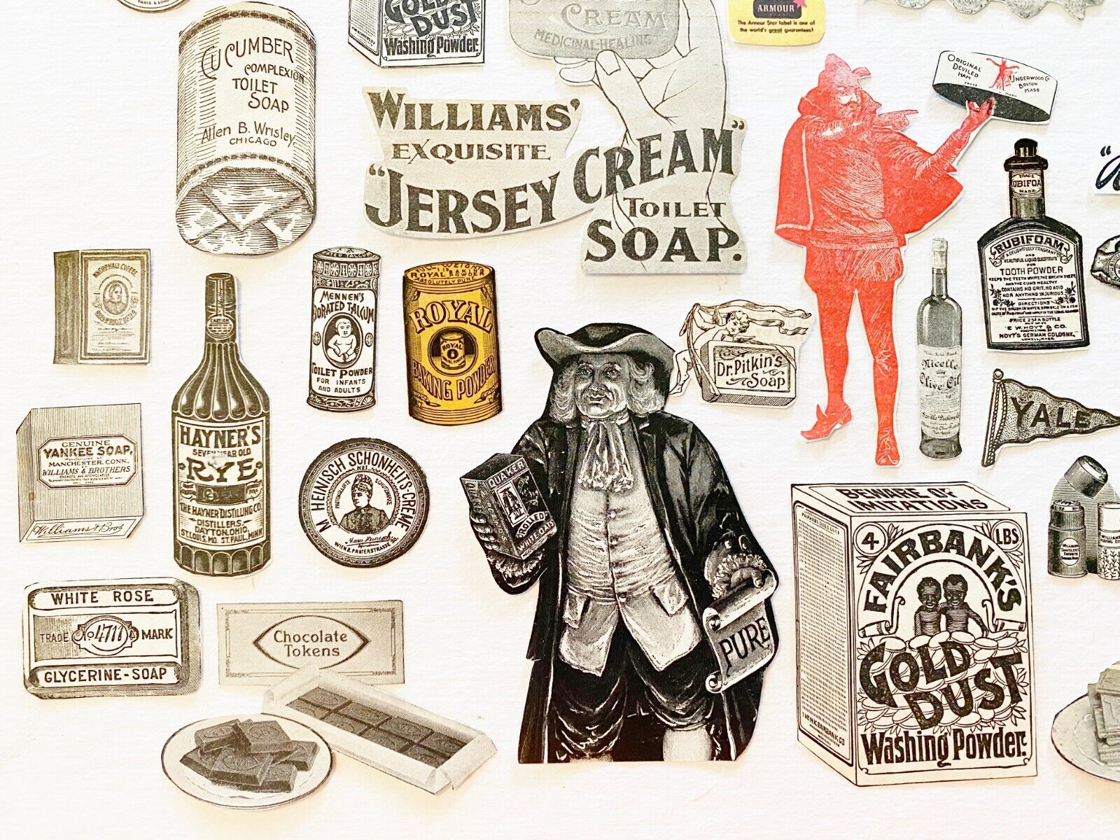c1900s Magazine Clippings~Ad Logo Label Graphics Vtg Junk Journal Paper Ephemera