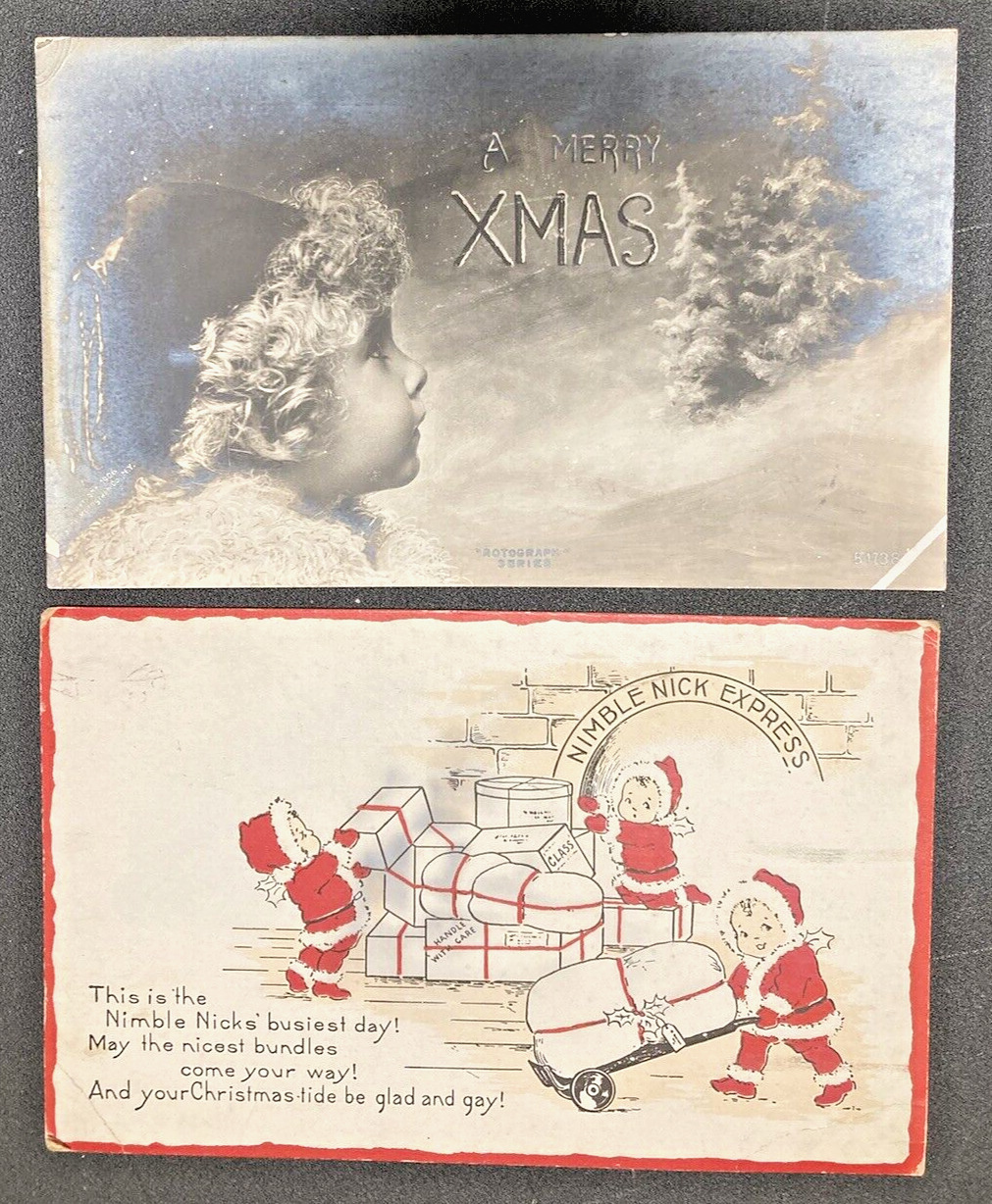 Lot Of 19 Antique Vintage Early 1900s Christmas Holiday Santa Postcards Ephemera