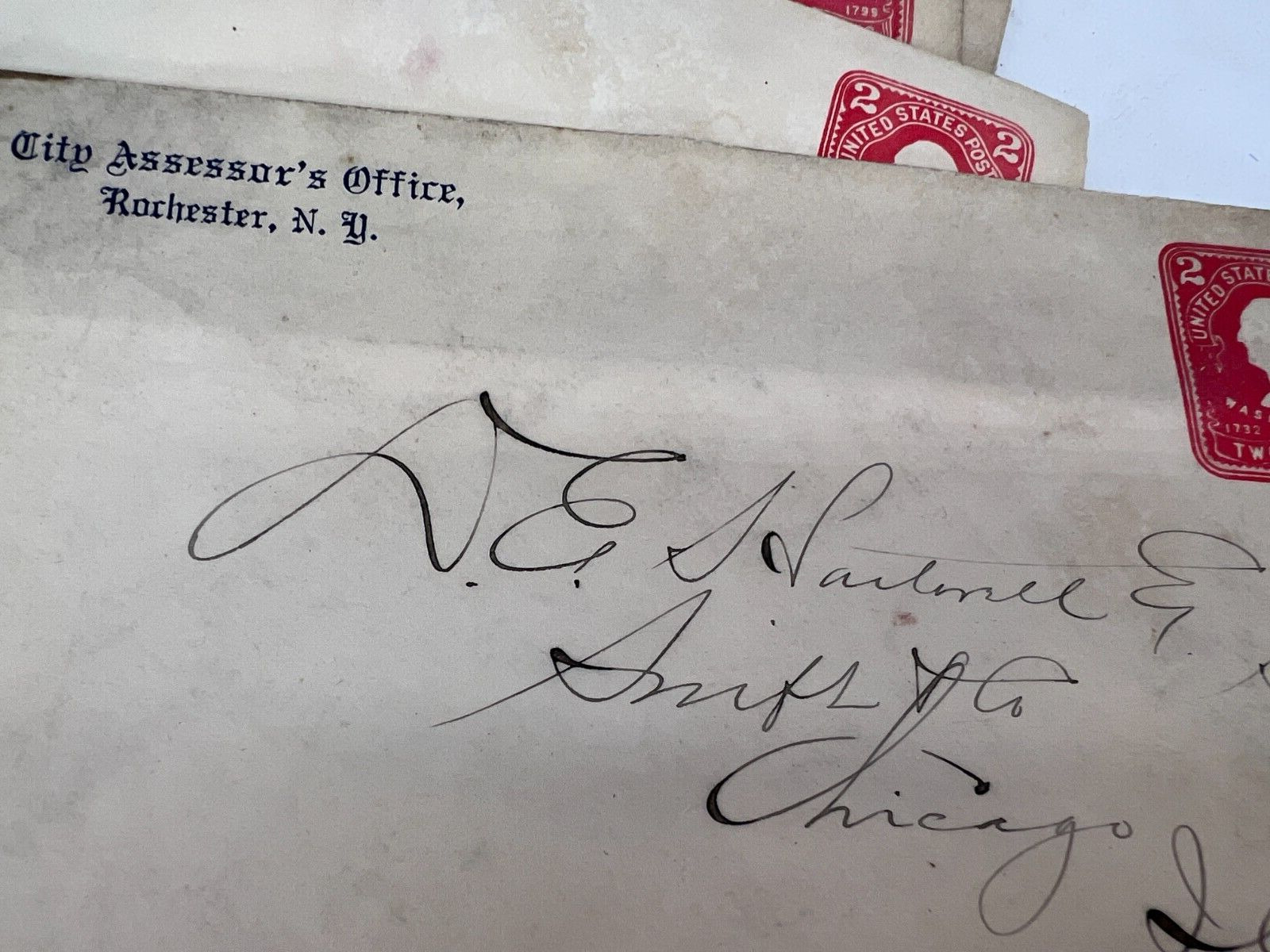 envelopes Ephemera 1900s handwritten letters typed 2 cent stamps fountain pen