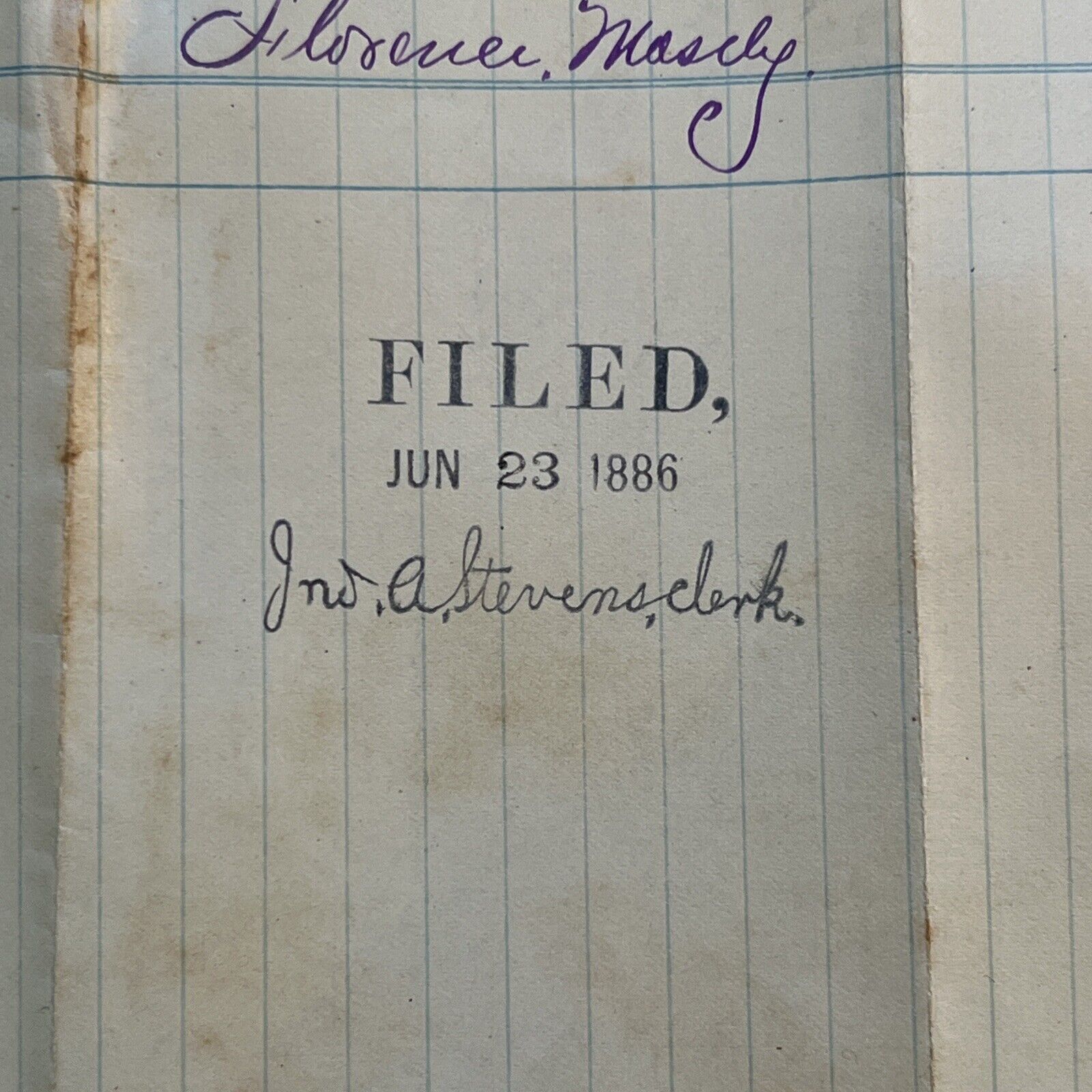 Antique 1800s Legal Bill Justice Of Peace Cool Purple Calligraphy Mississippi