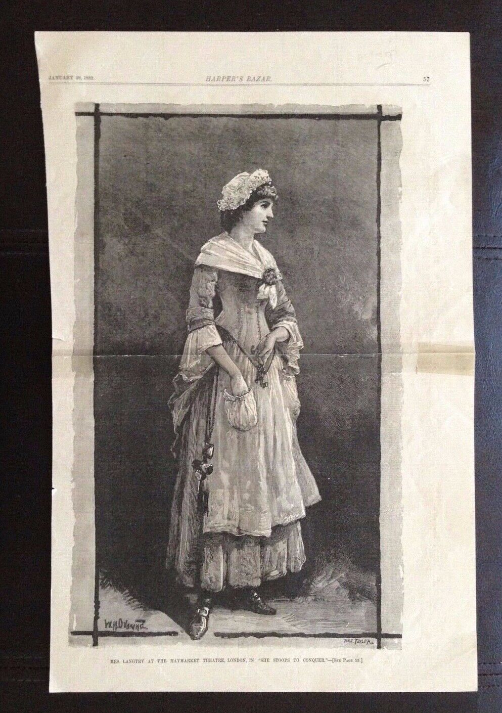 1800'S HARPER'S BAZAR  PRINTS: SHAKESPEARE/JAPANESE TEMPLE/MRS LANGRY/BOOK LOVER