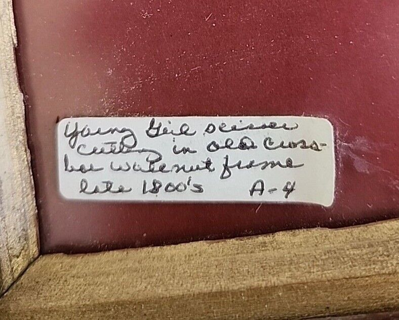 1800s Paper Cutting in Walnut Crisscross Frame Ephemera Antique 