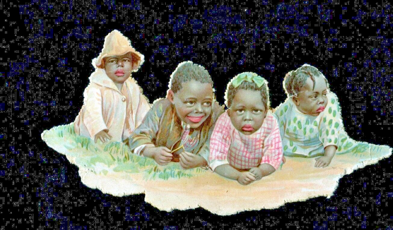 1800's Victorian Scrap Die Cut African-American Children