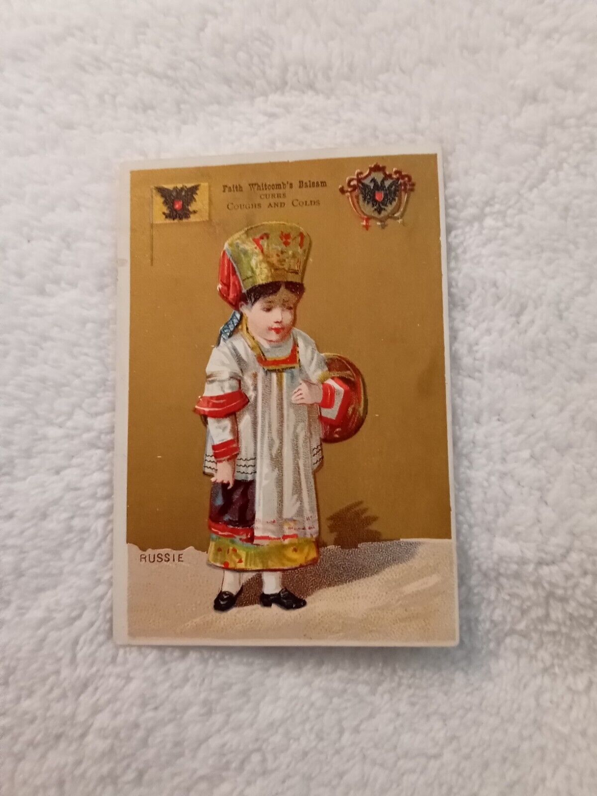 Ephemera Shepard Norwell Victorian 1800's Trade Card Russian Fold Dress -BK0242