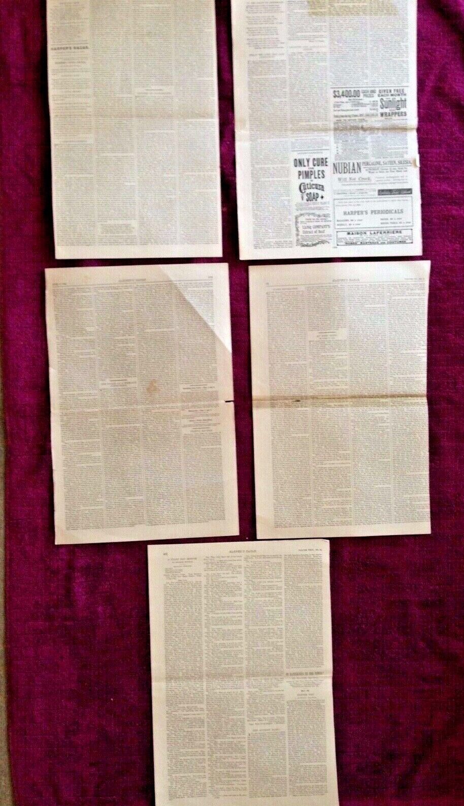 1800'S HARPER'S BAZAR  PRINTS: SHAKESPEARE/JAPANESE TEMPLE/MRS LANGRY/BOOK LOVER