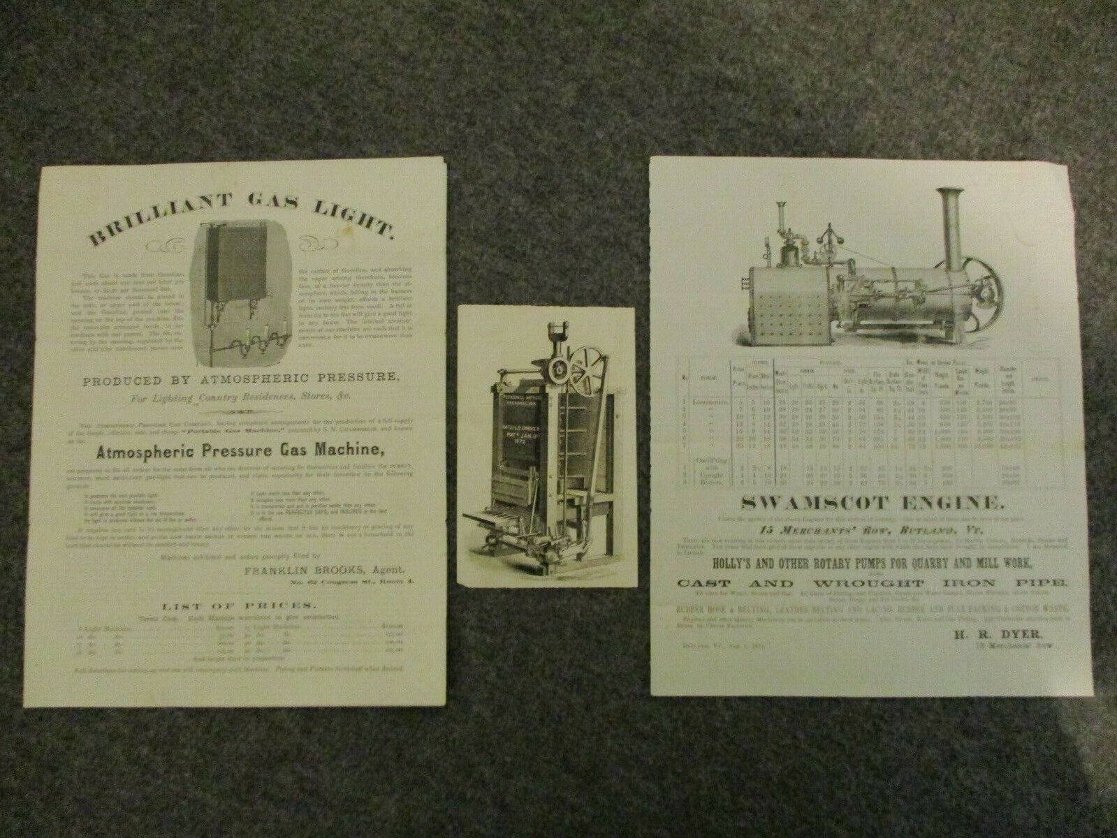 1800s HEATING LIGHTING GAS/OIL/COAL/PETROLEUM RESIDUUM LETTERS DOCS ADS LOT- 21)