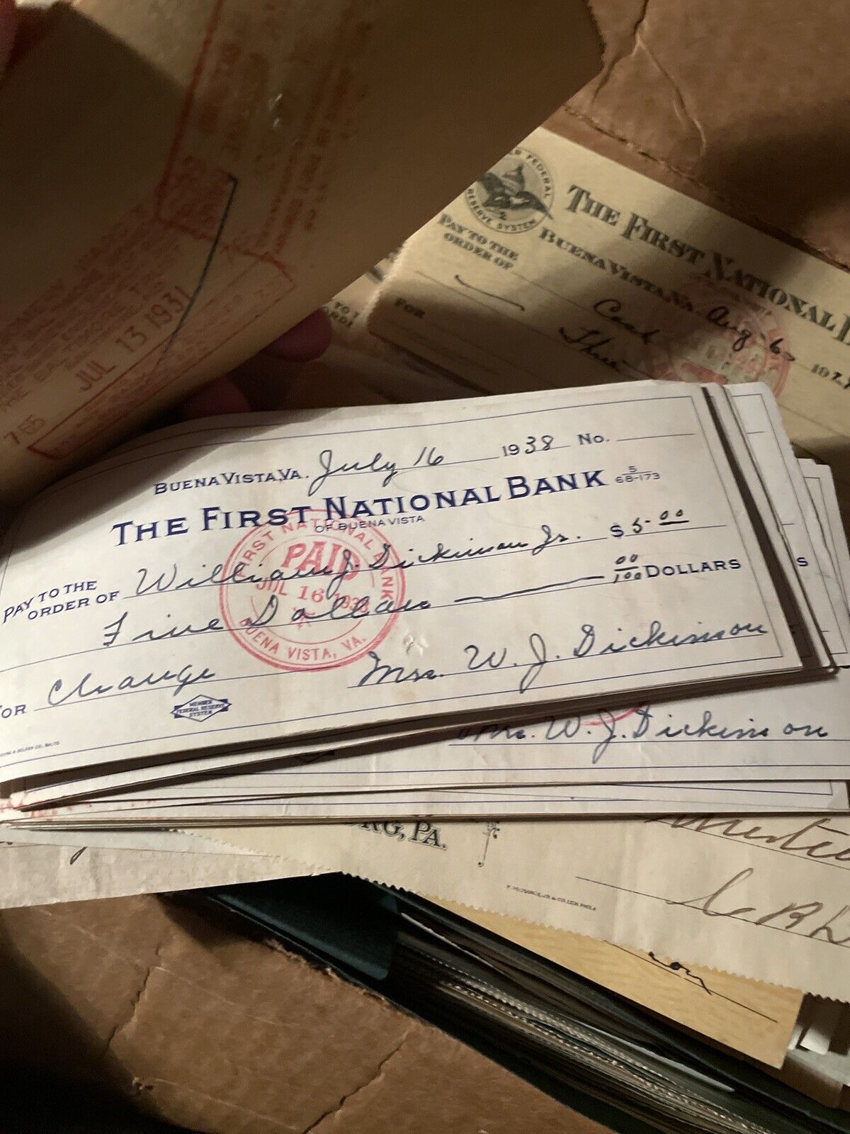 Lot Of 10 X old vintage checks RANDOM PULL 1800’s-1970’s