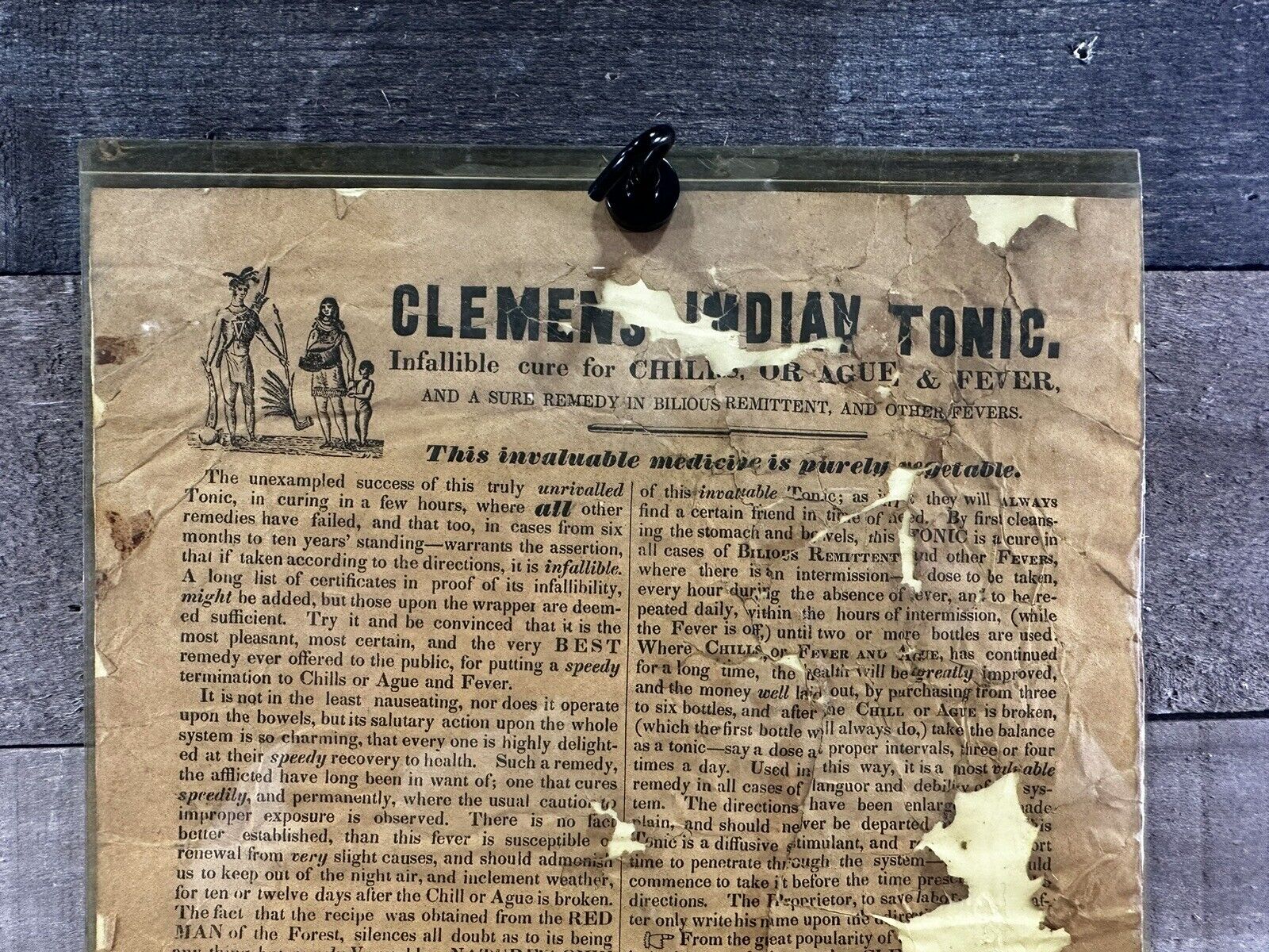 Antique Late 1800’s “Clemens Indian Tonic” Newspaper Advertisement  