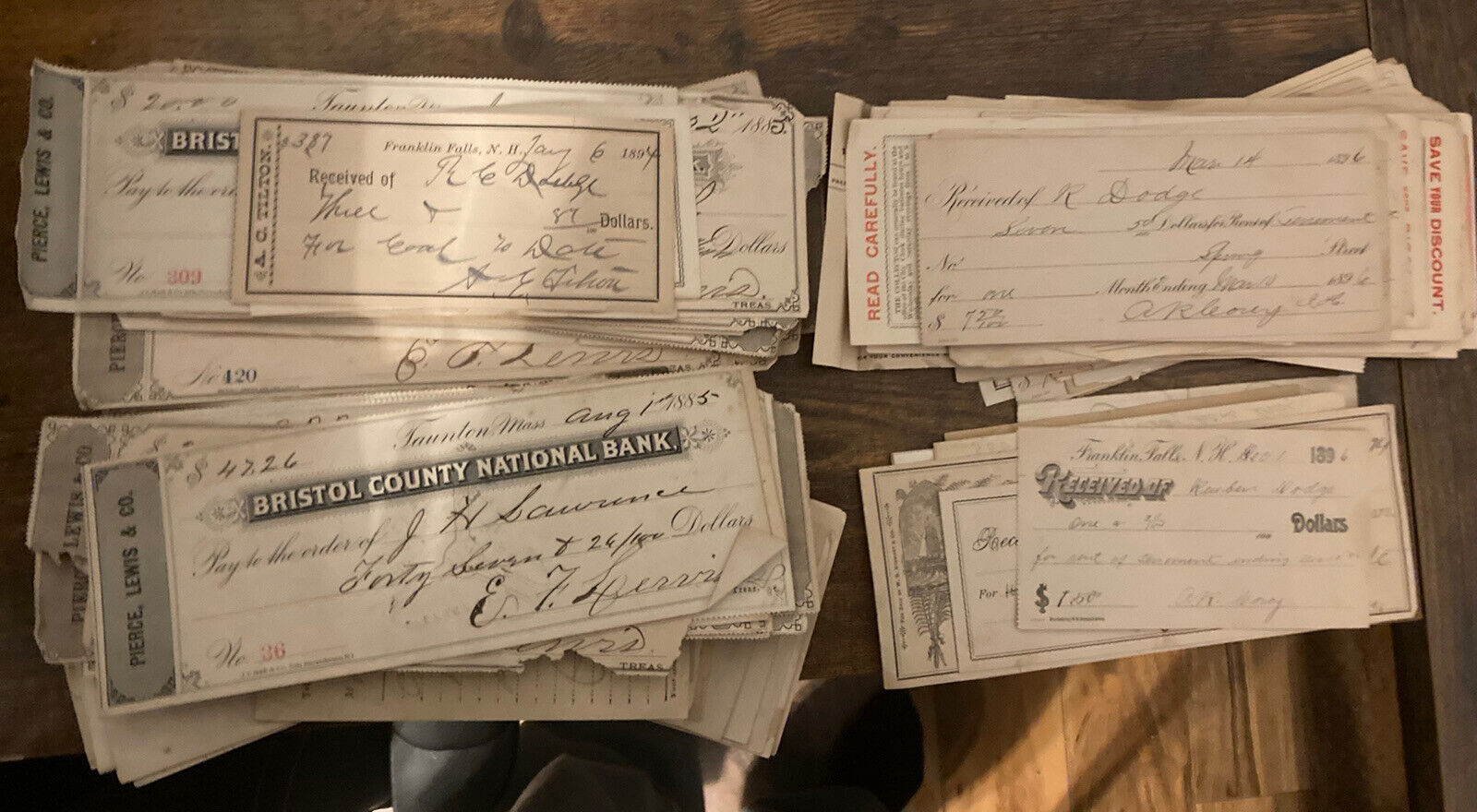 (3) x 1800’s antique/vintage Bank check Ephemera