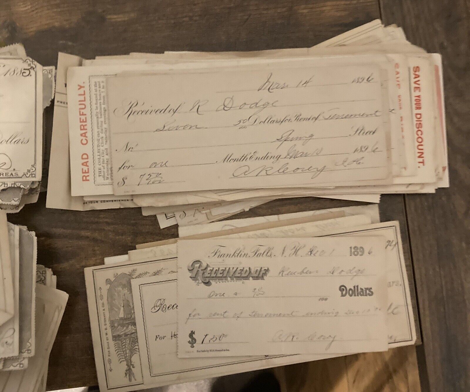 (3) x 1800’s antique/vintage Bank check Ephemera