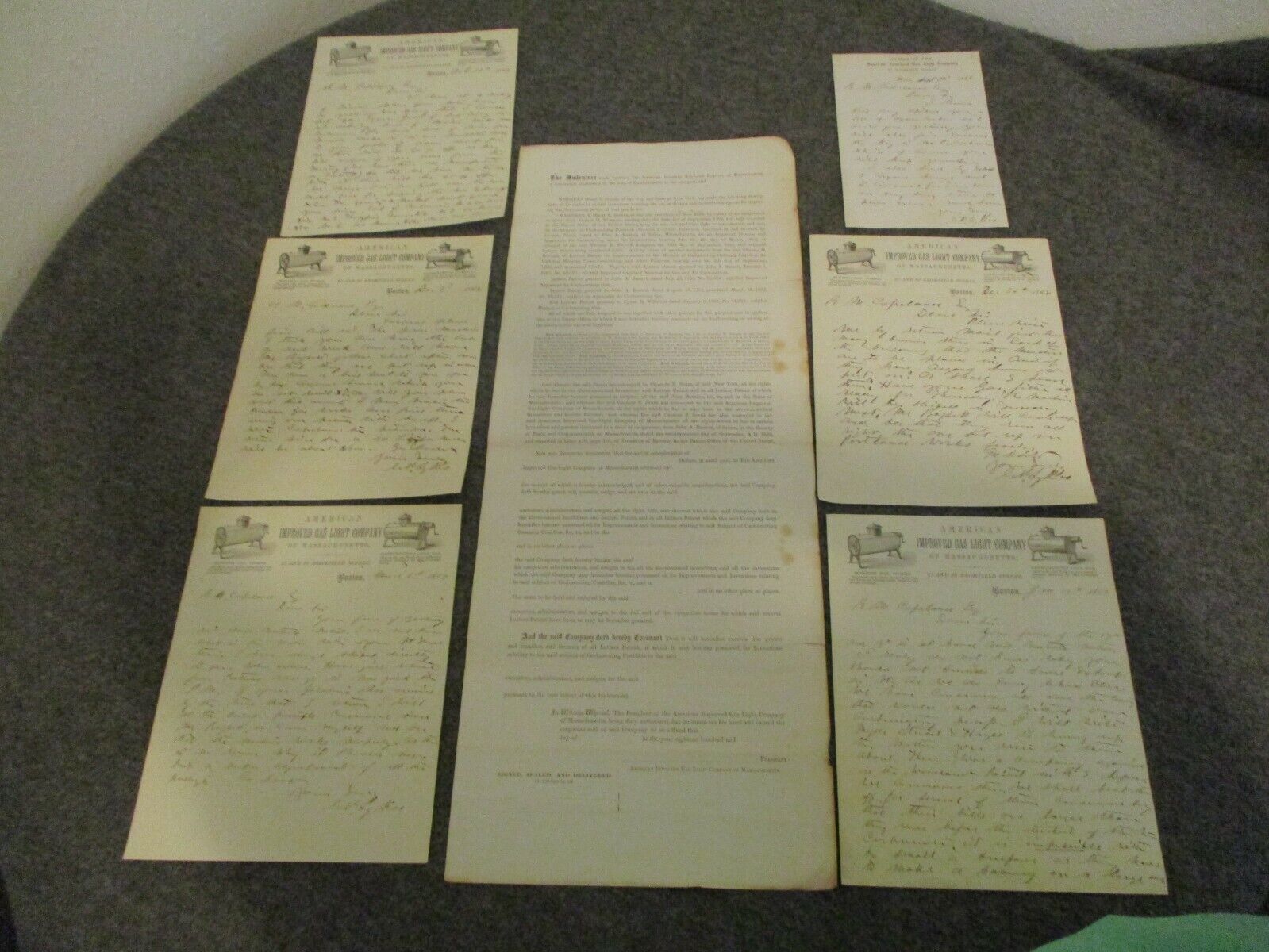 1800s HEATING LIGHTING GAS/OIL/COAL/PETROLEUM RESIDUUM LETTERS DOCS ADS LOT- 21)