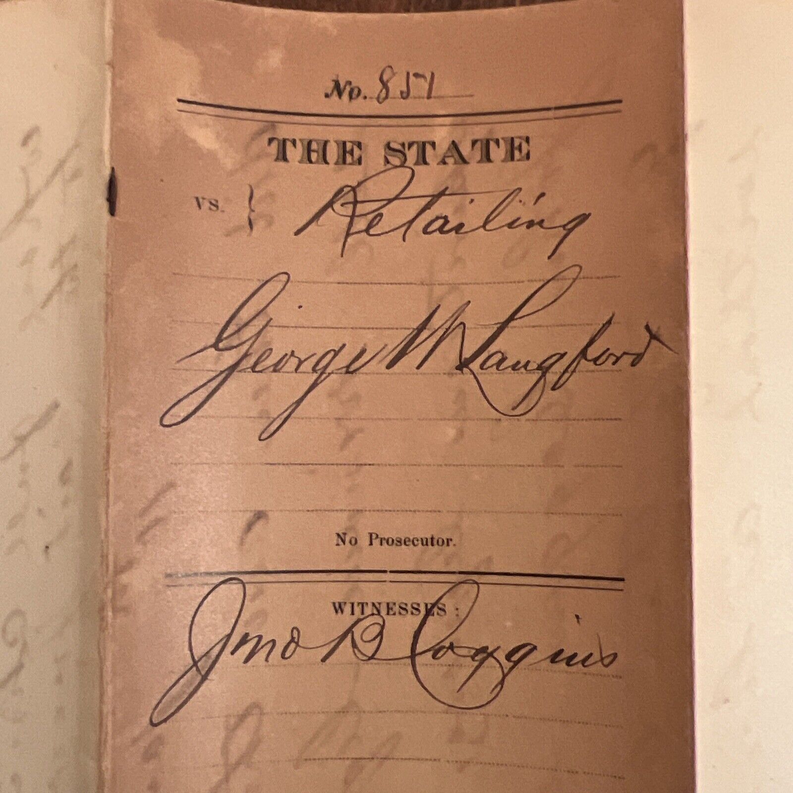 Antique 1800s Ephemera Legal Court Document  Grand Jury Indictment RETAILING