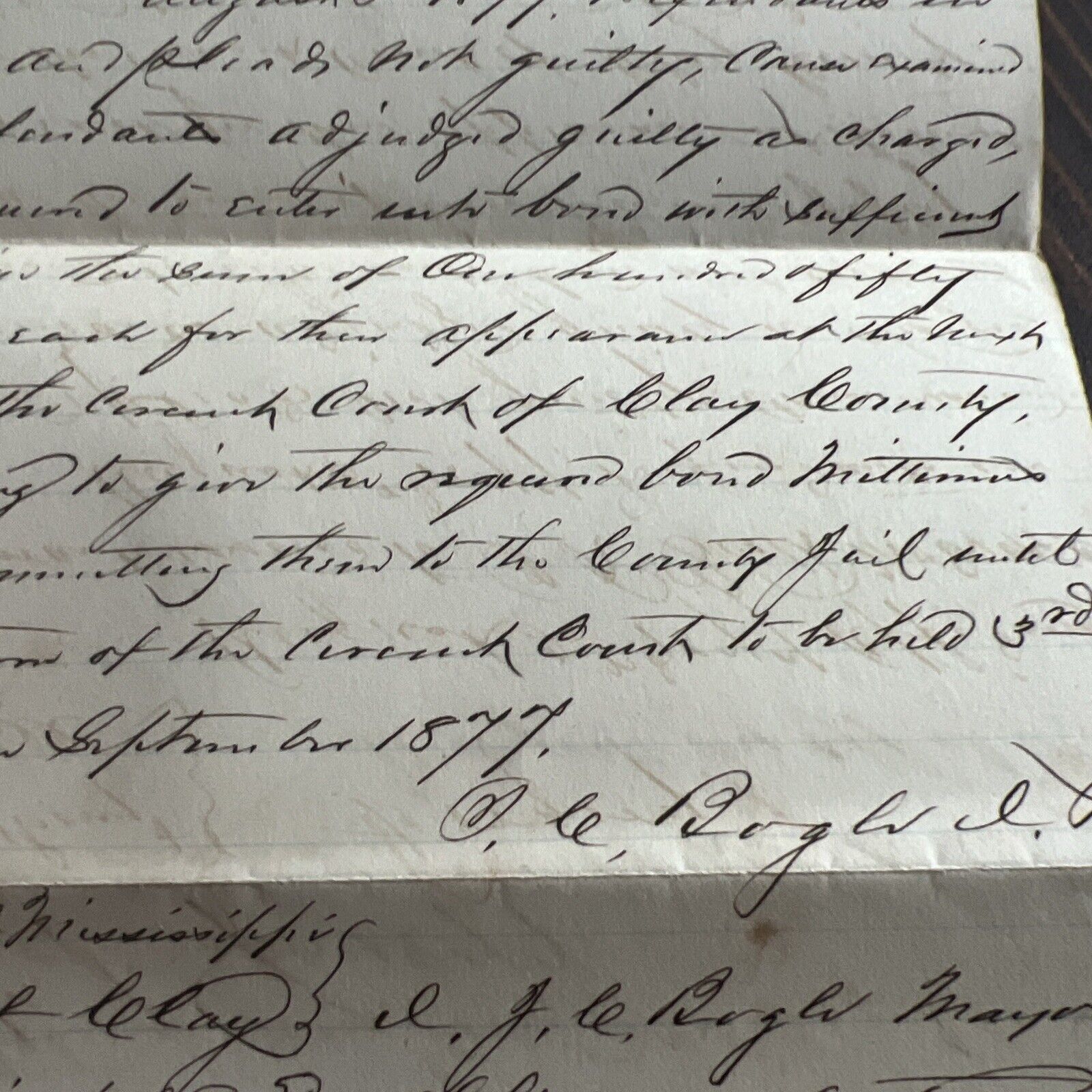 Antique 1800s Ephemera Legal Court Document Indictment For FORGERY Mississippi