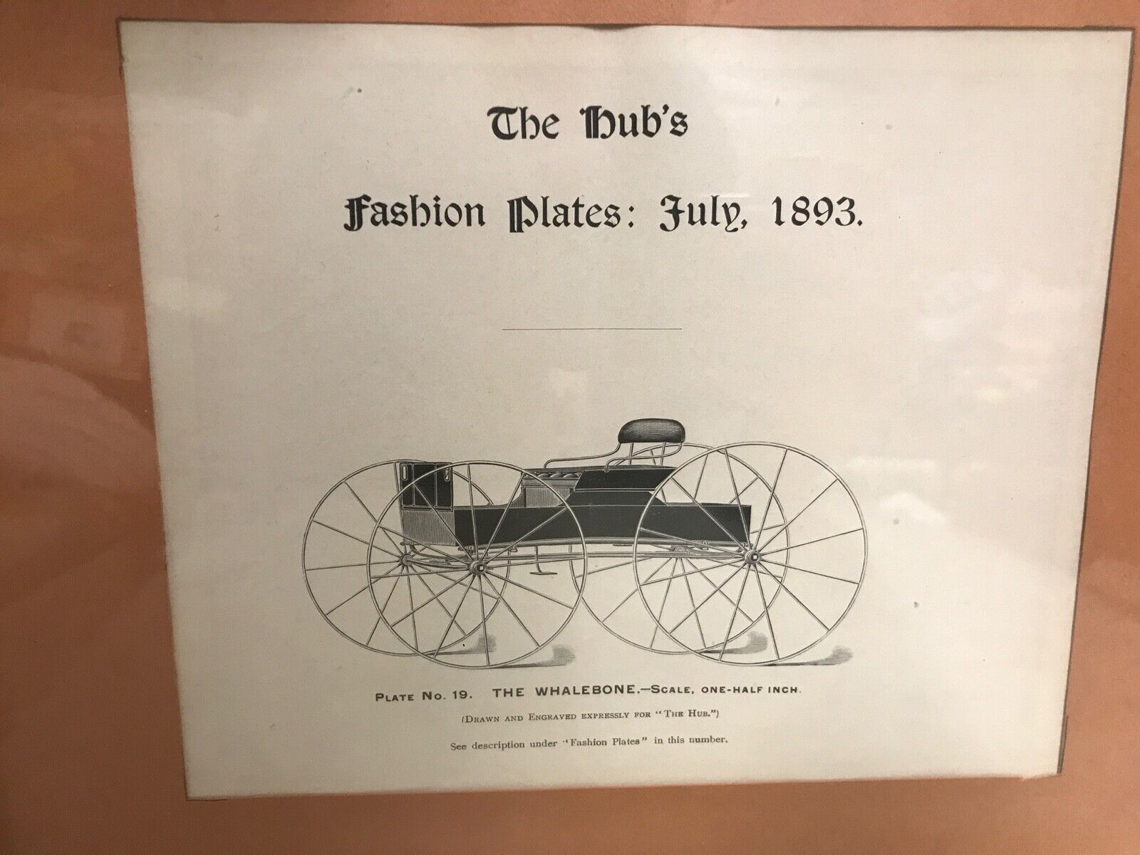 Six Prints The Hub's Fashion Plates 1800s Carriage Buggy Sleigh Coach "Engraved"