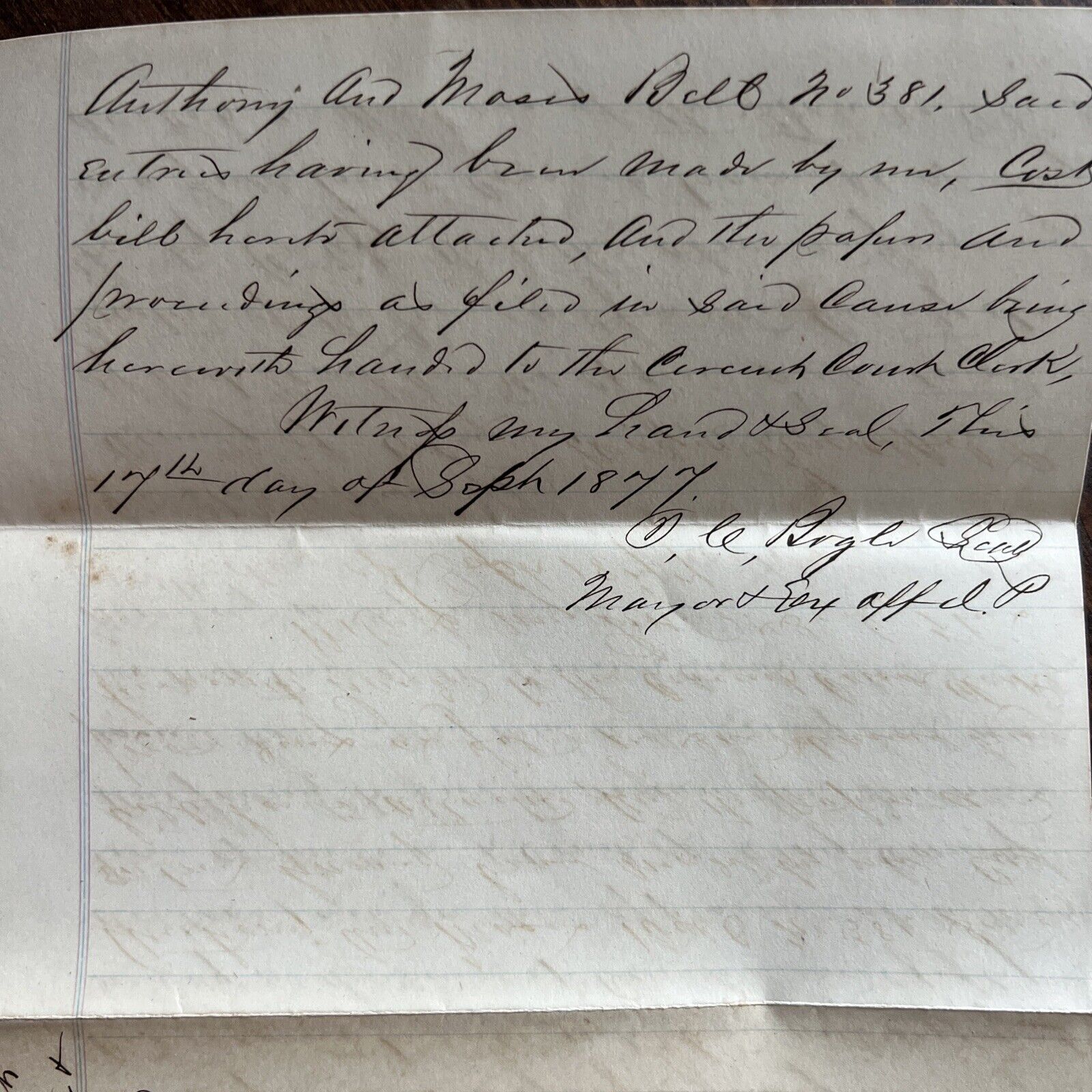 Antique 1800s Ephemera Legal Court Document Indictment For FORGERY Mississippi