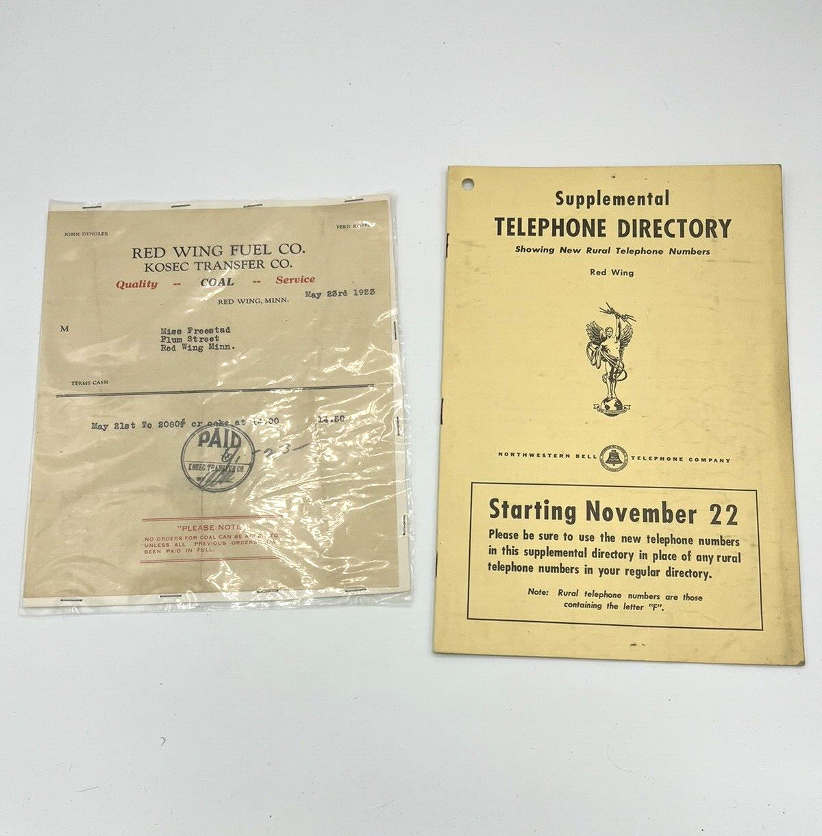 Red Wing MN 1800s 1900s Paper Ephemera Letterheads Phone Book Milling In Binder