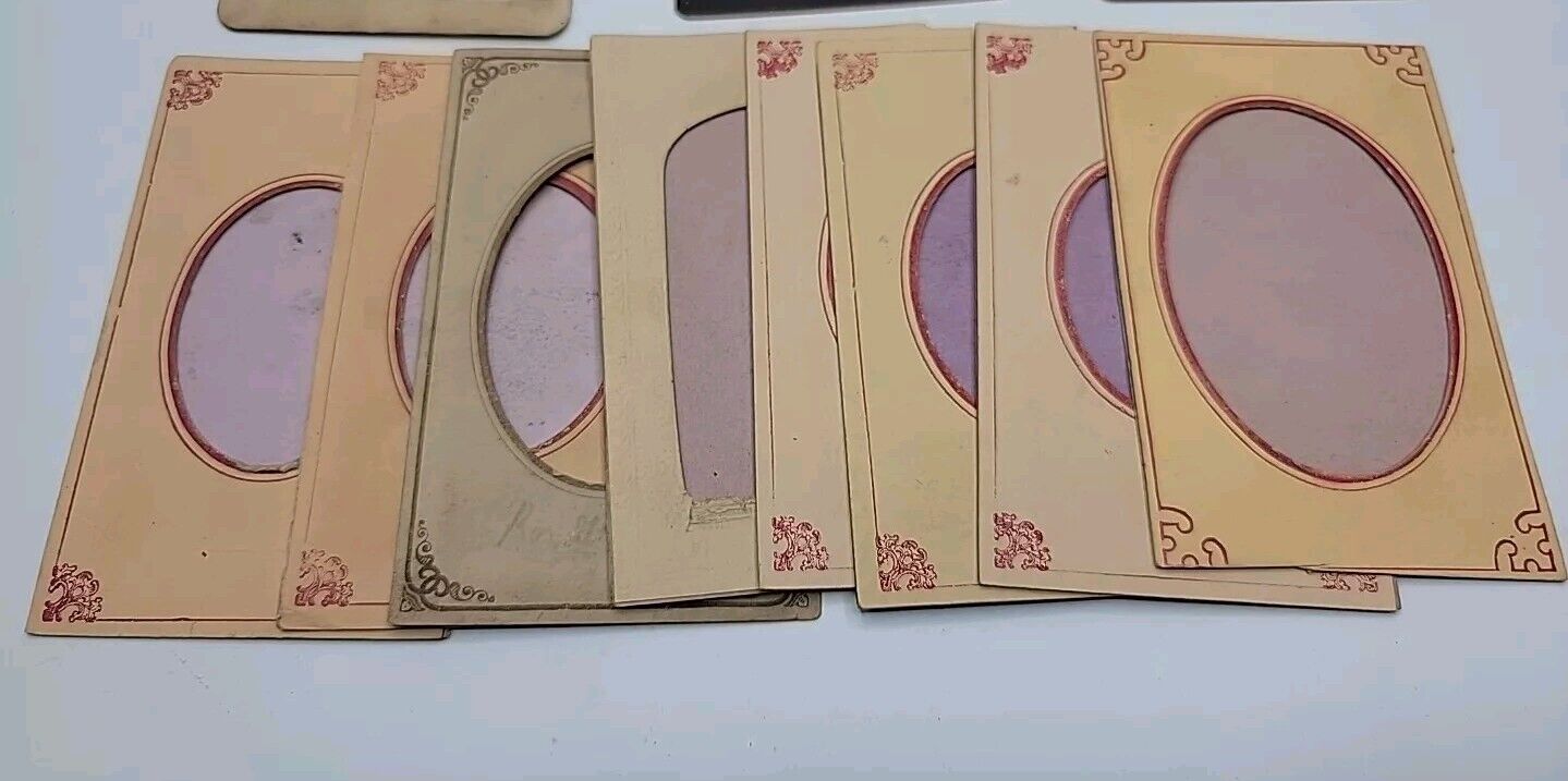 Ephemera Lot Genuine Antique 3 Photos 1800s Album Cover Photo Sleeves