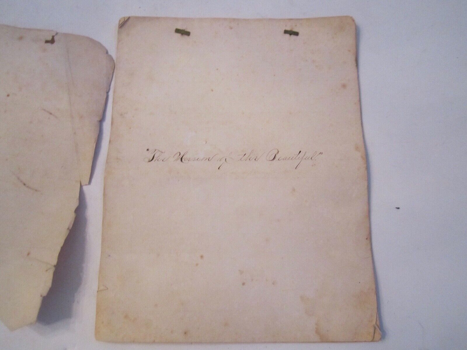 1800'S HAND WRITTEN "COMPOSITION BY LAUREN POPE" - MAGNIFICENT & RARE - BN9