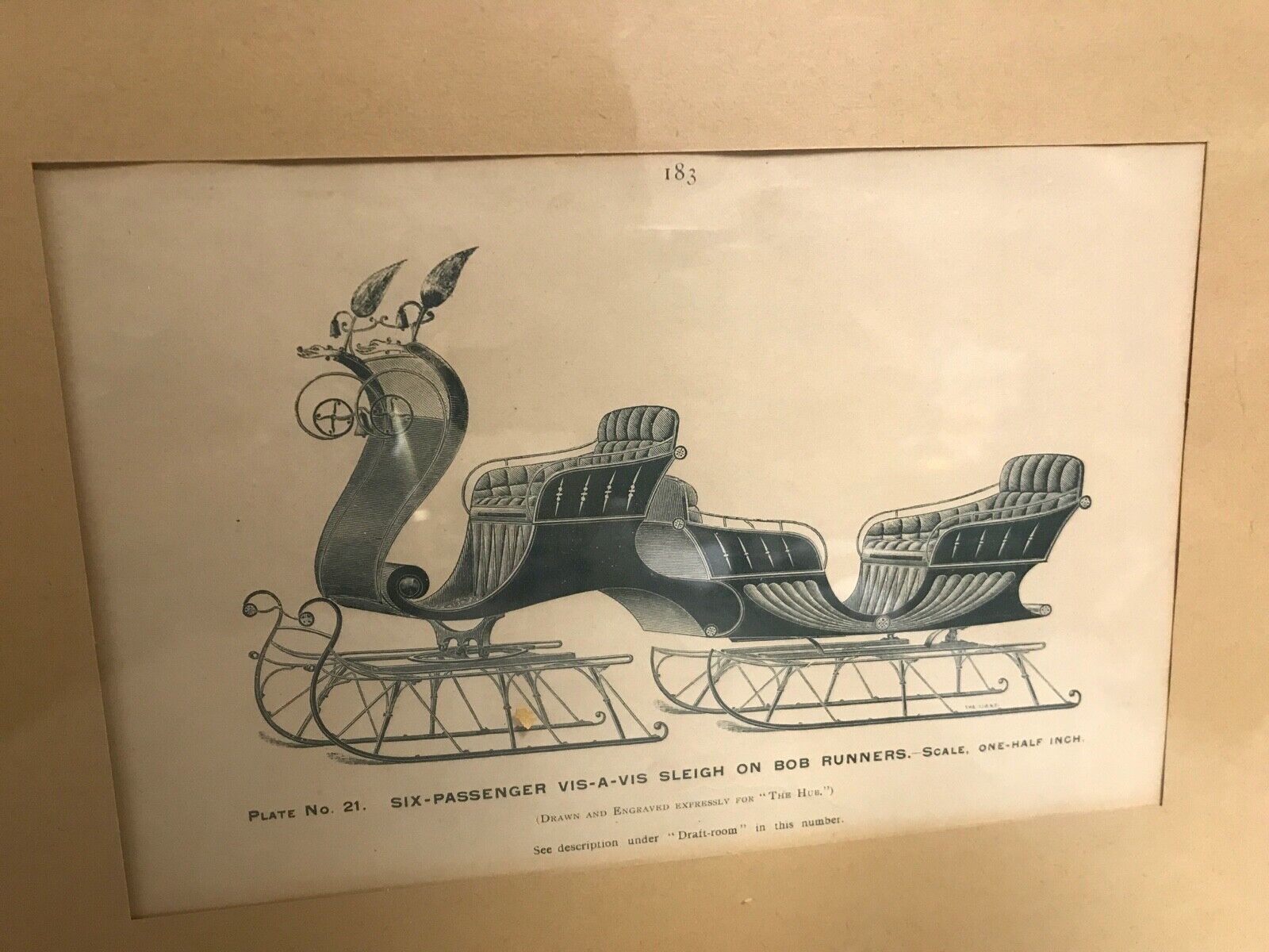 Six Prints The Hub's Fashion Plates 1800s Carriage Buggy Sleigh Coach "Engraved"