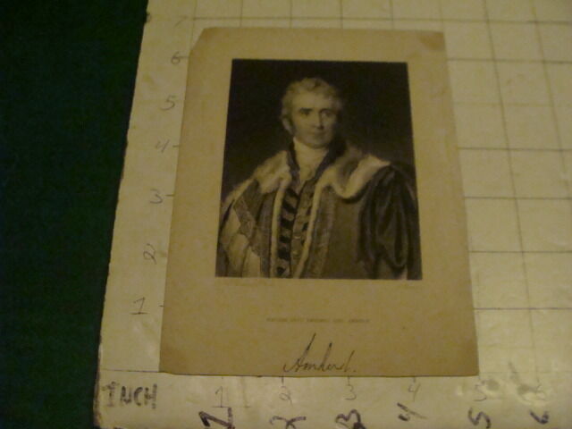 Original Engraving: 1700's or 1800's - WILLIAM PITT AMHERST EARL AMHERST 