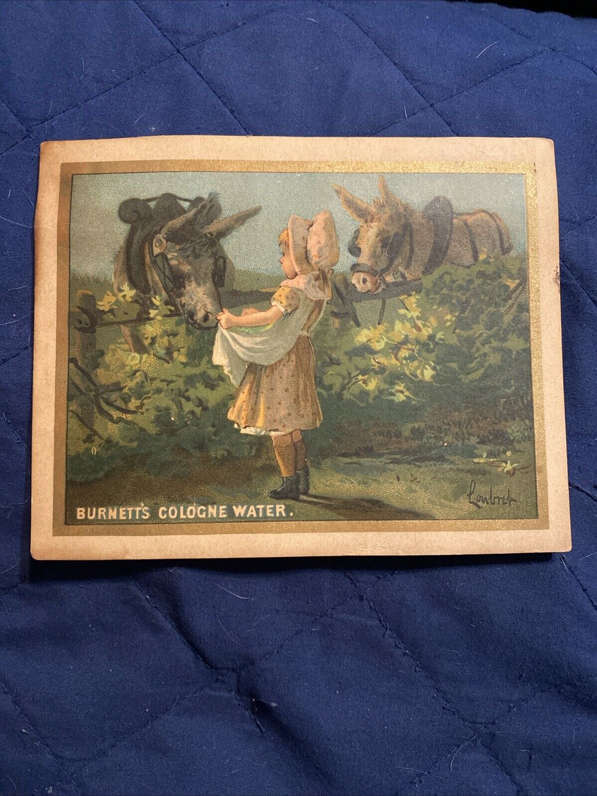 Antique 1800s Burnett’s Cologne Water Trade Card (Cocoaine, Extracts, Kalliston)