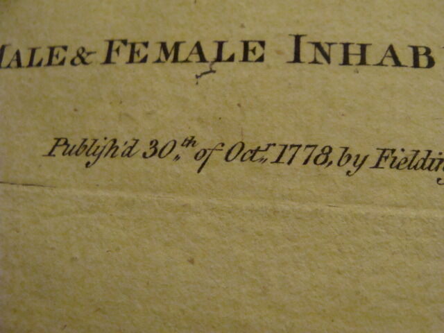 Original Engraving: 1700's or 1800's - MALE & FEMALE INHABITANTS of GUINEA  1778