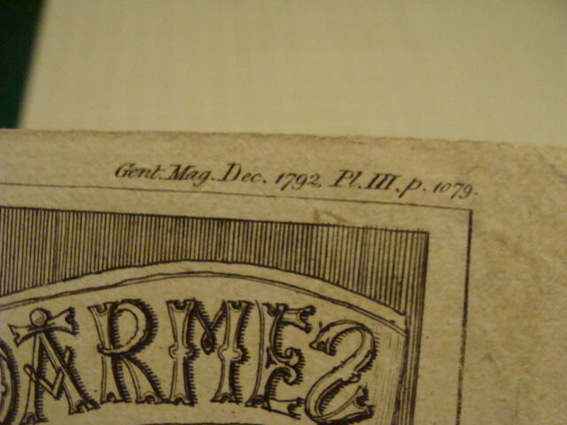 Original Engraving: 1700's or 1800's - PIESVR EN FAITS JARMES -1792-gent mag