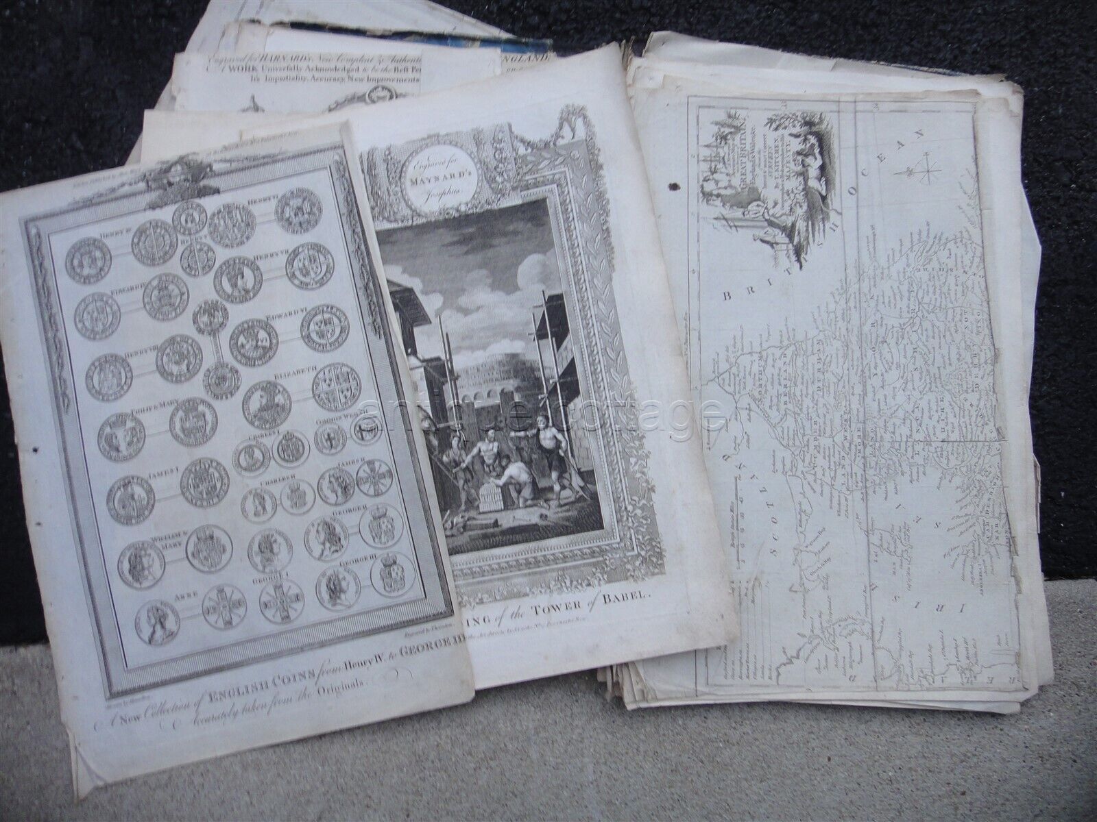 1700s LOT antique BRITISH ENGRAVINGS history england clarks josephus russels etc