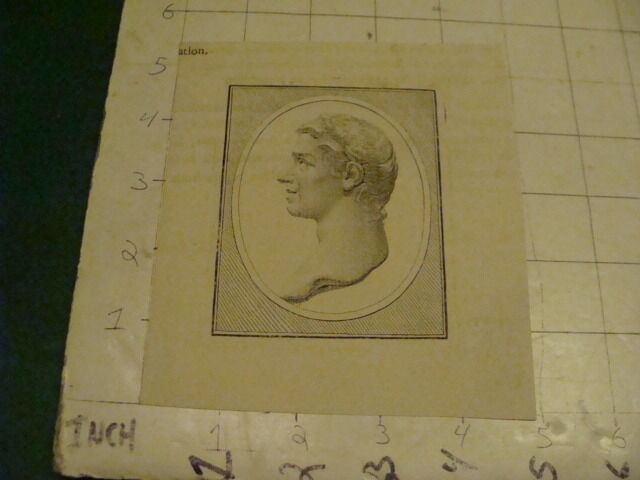 Original Engraving: 1700's or 1800's - ROMAN MAN early w French on back