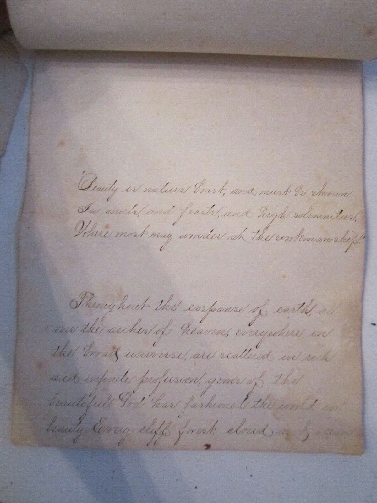 1800'S HAND WRITTEN "COMPOSITION BY LAUREN POPE" - MAGNIFICENT & RARE - BN9