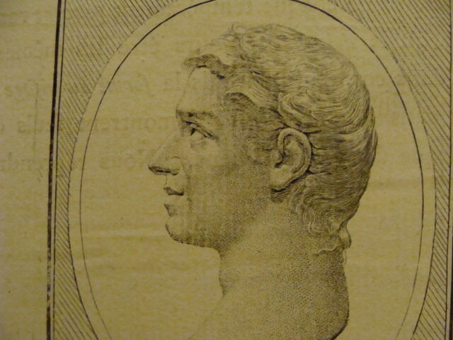 Original Engraving: 1700's or 1800's - ROMAN MAN early w French on back