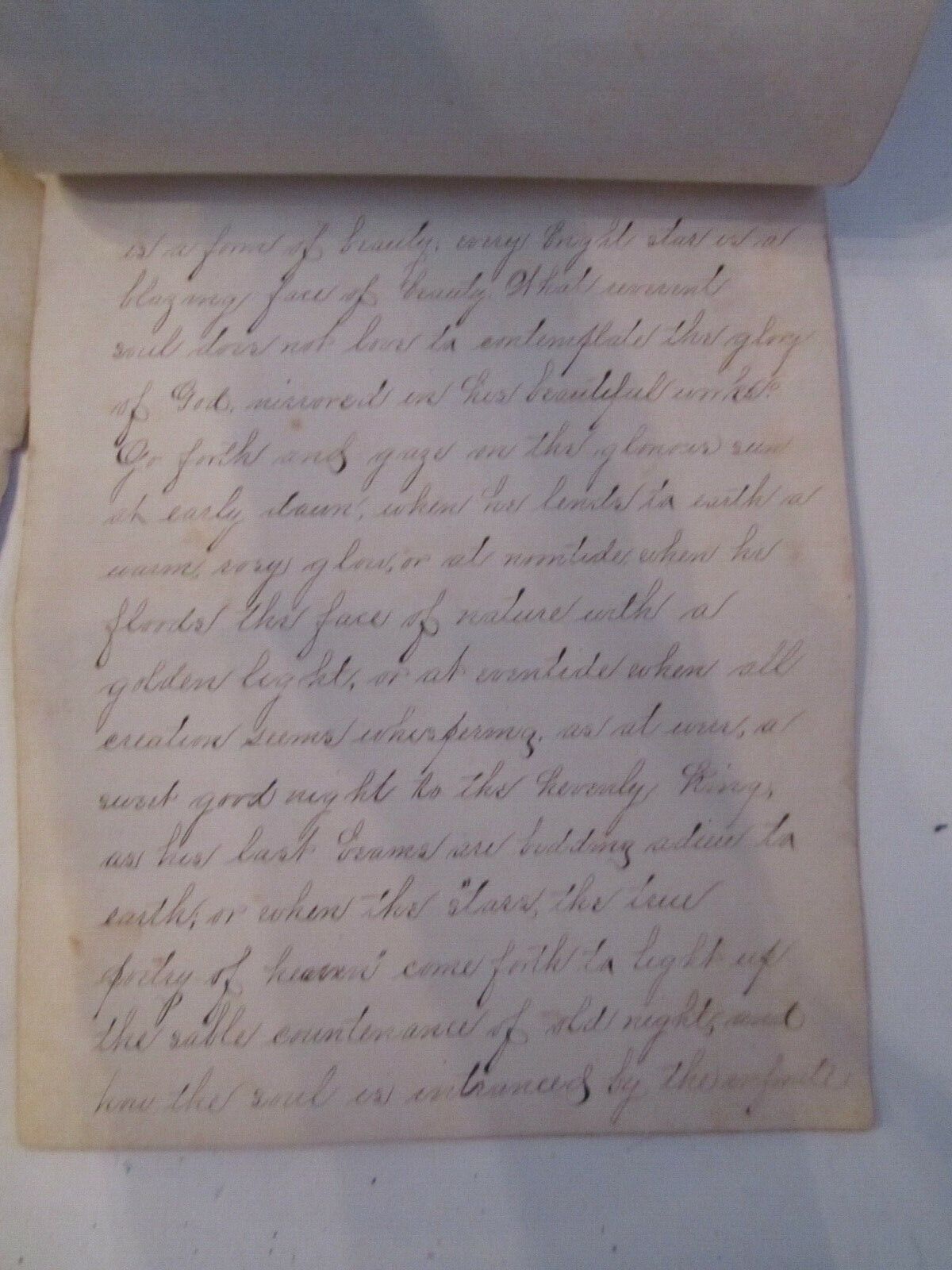 1800'S HAND WRITTEN "COMPOSITION BY LAUREN POPE" - MAGNIFICENT & RARE - BN9