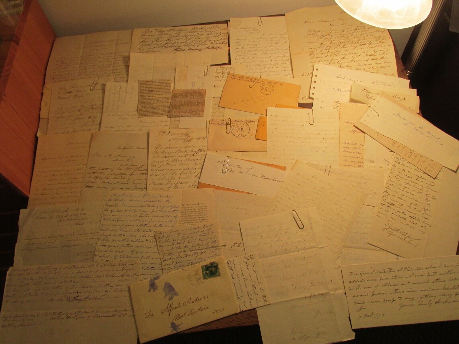 RARE 1800s Genealogy Archive Letters Ephemera Book Lot Andrews Family CT 1640
